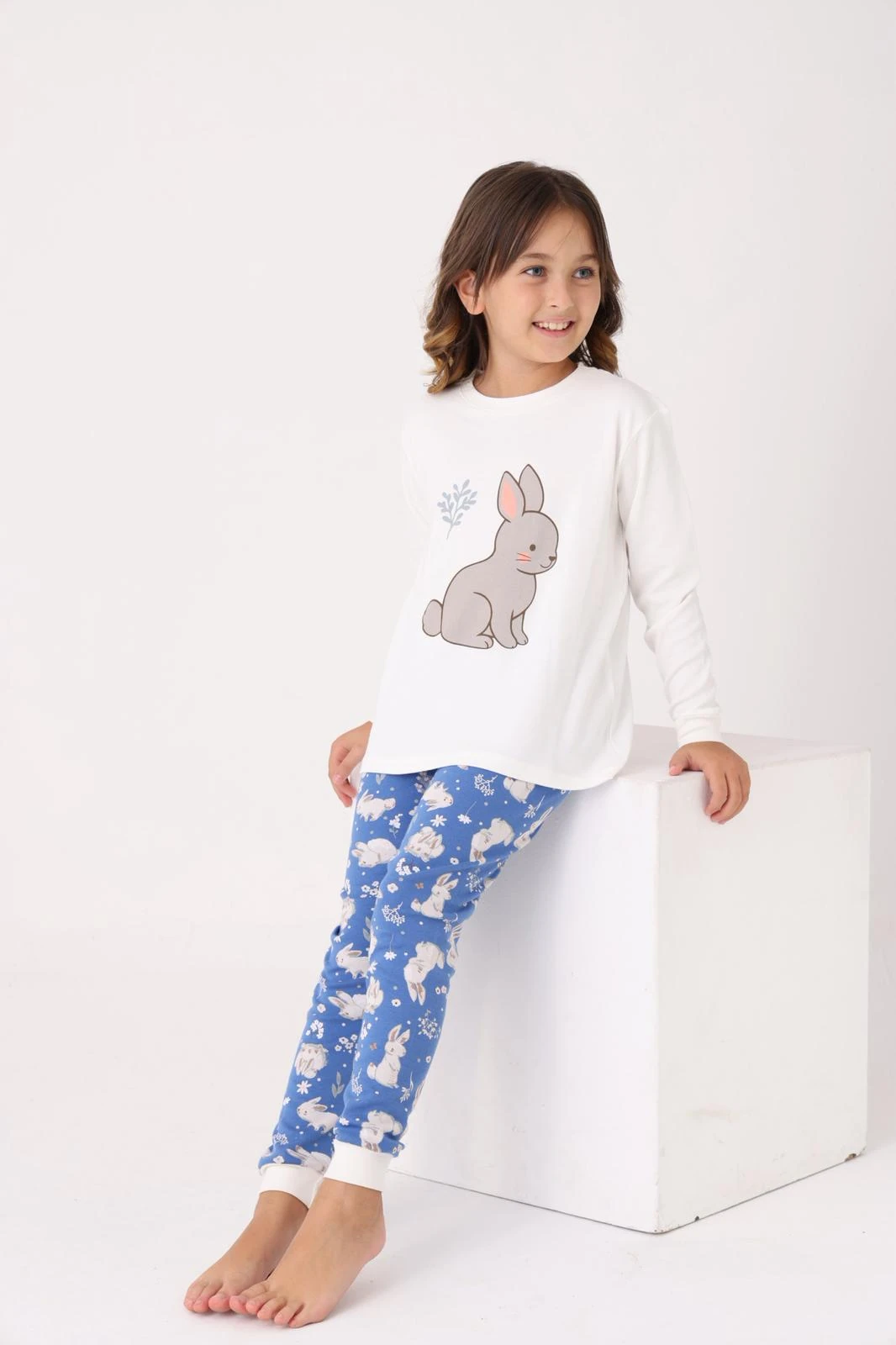 MAVİ TAVŞANLI PİJAMA TAKIMI