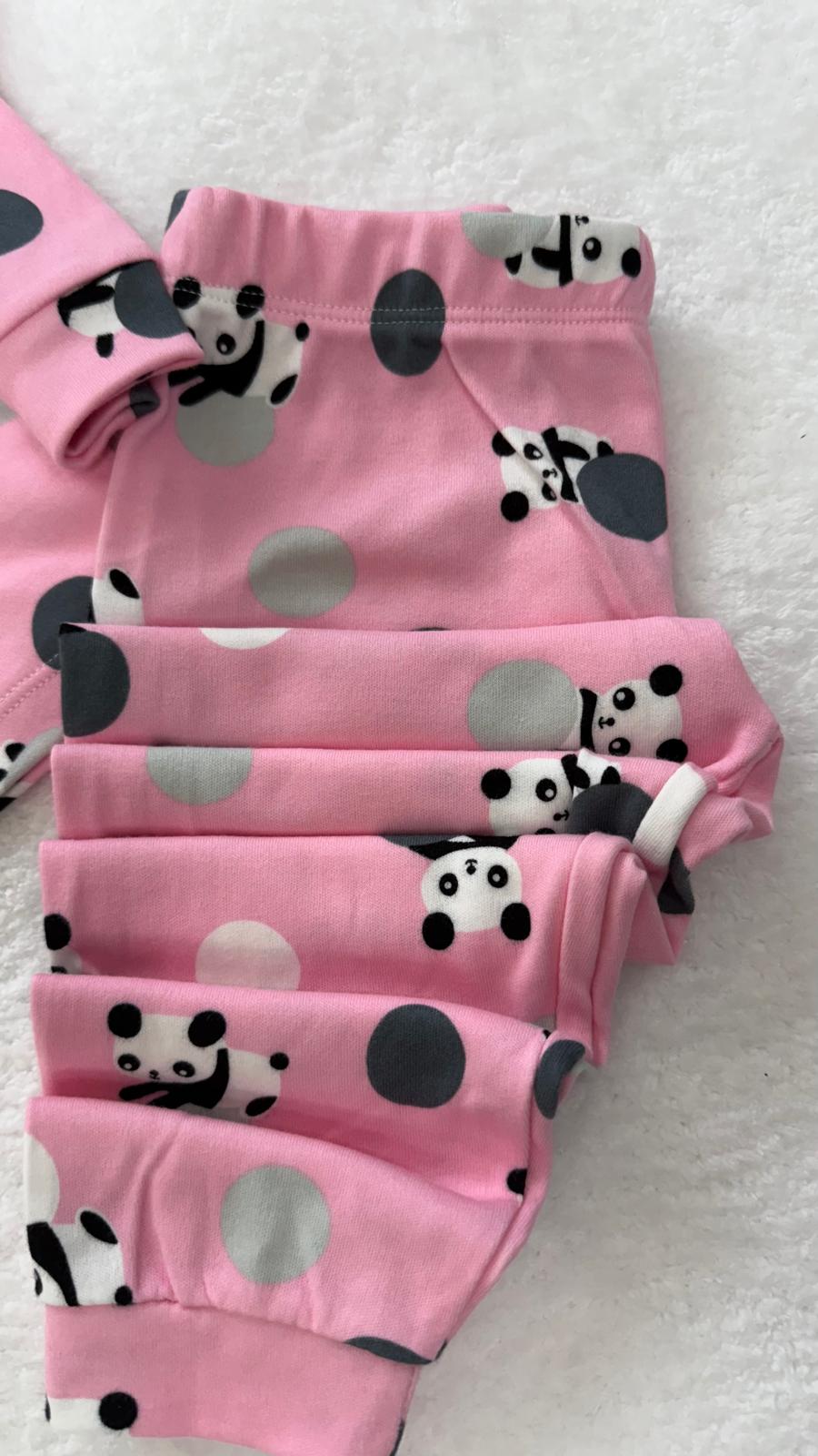 PEMBE PANDA PİJAMA TAKIMI