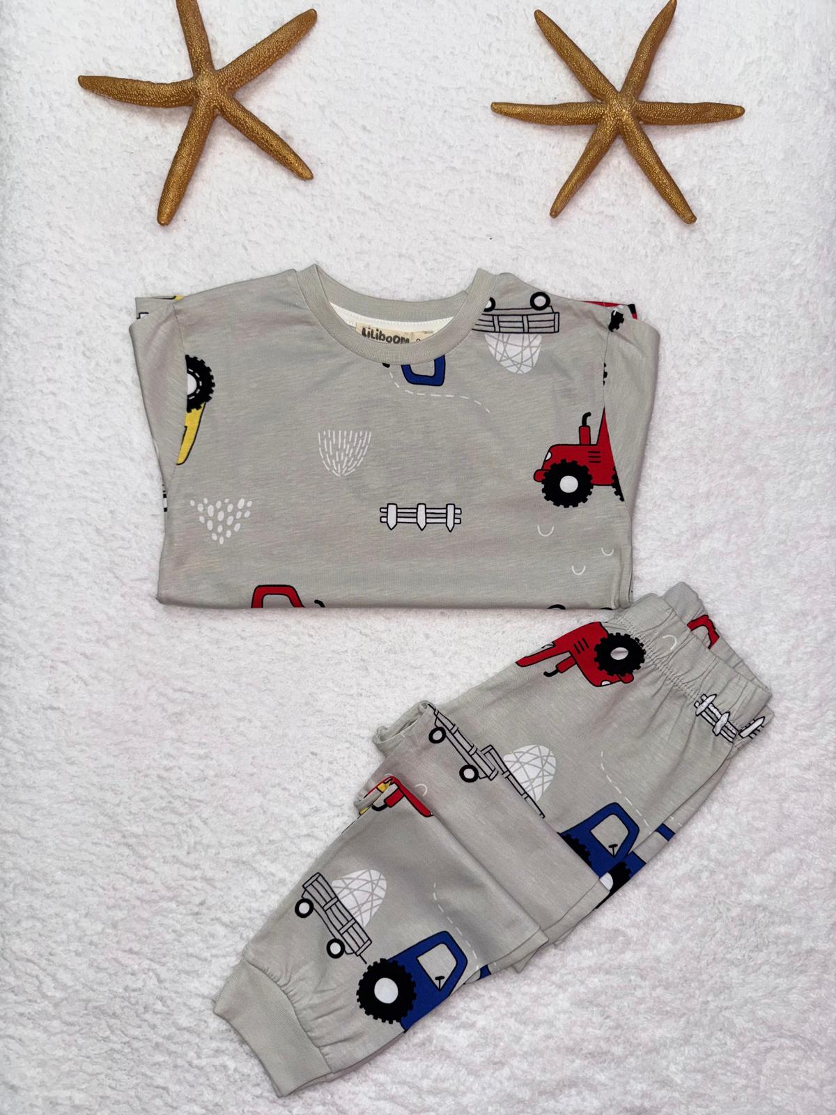 GRİ TRAKTÖR PİJAMA TAKIMI