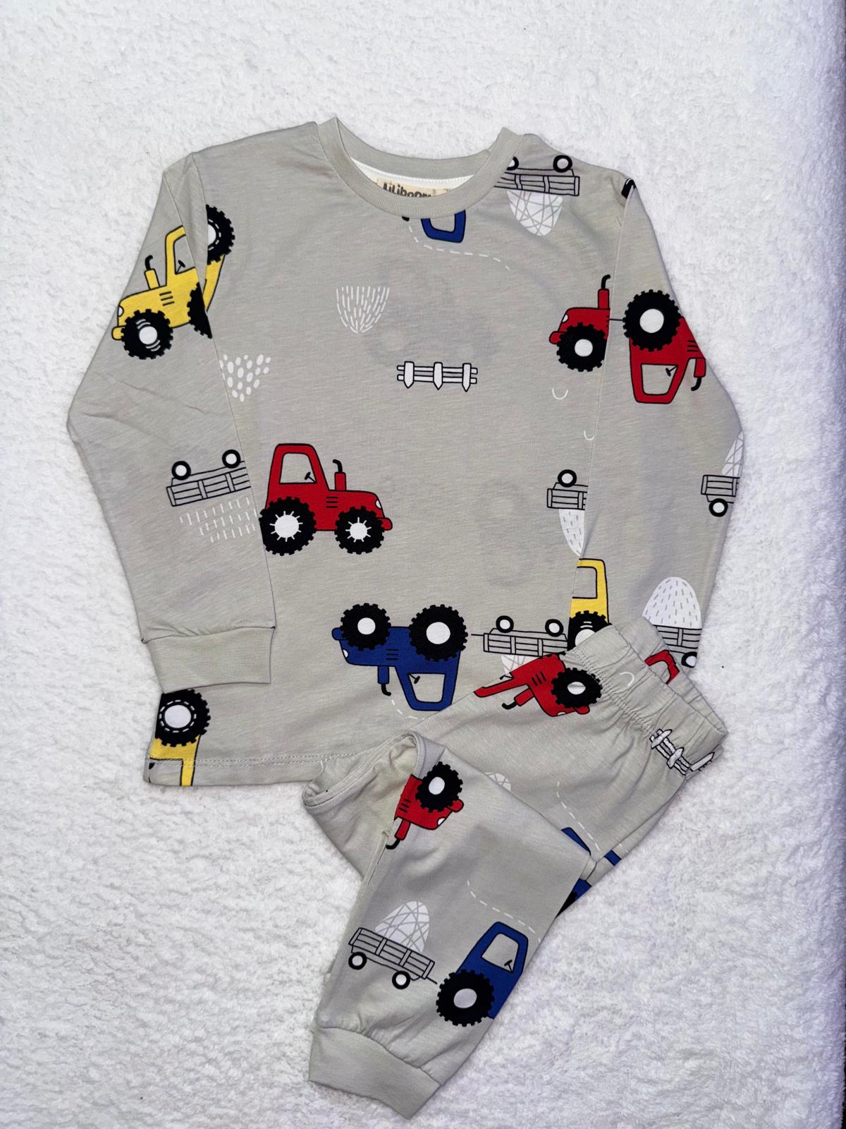 GRİ TRAKTÖR PİJAMA TAKIMI