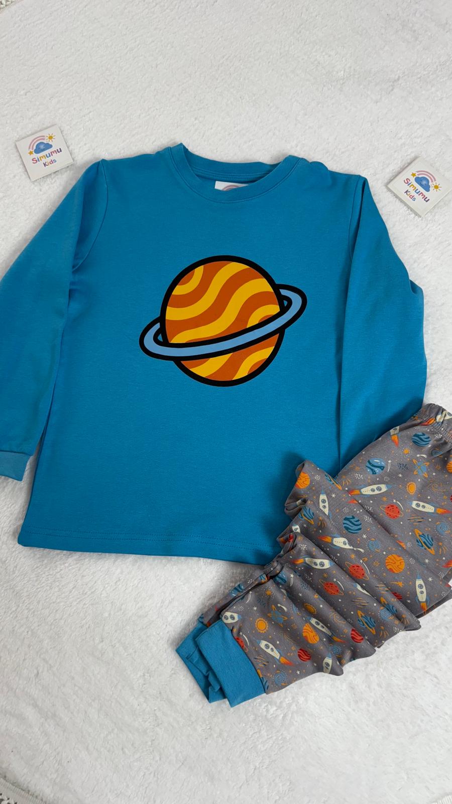 MAVİ GEZEGEN PİJAMA TAKIMI