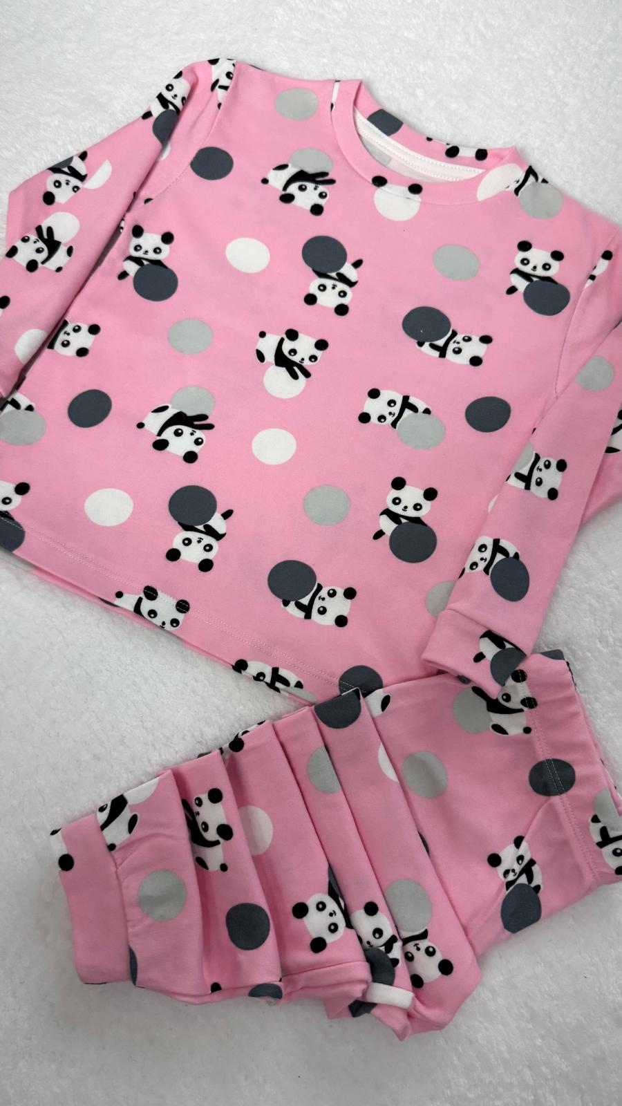 PEMBE PANDA PİJAMA TAKIMI