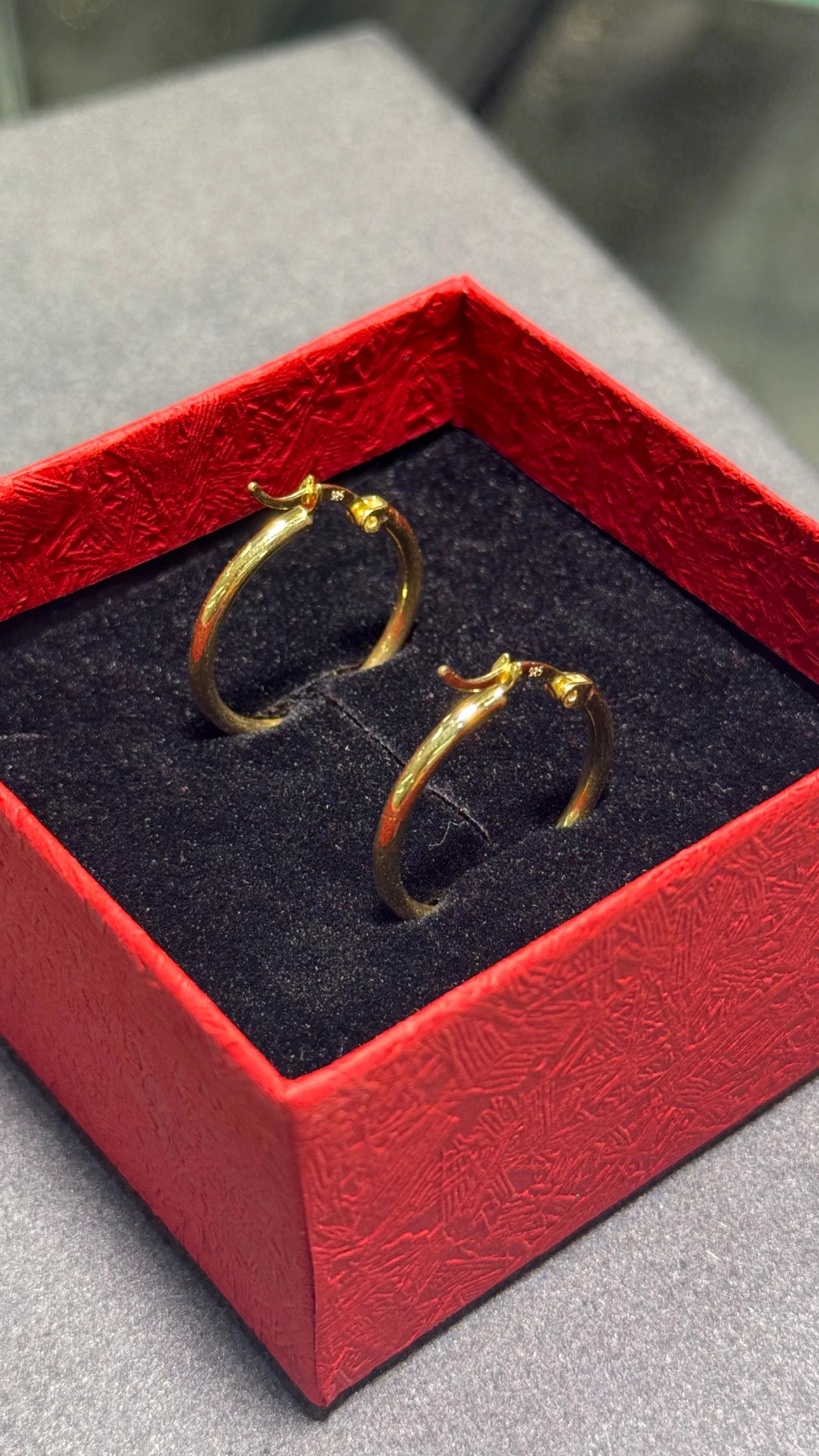 925 Ayar Gümüş Üzeri Altın Kaplama Halka Model Küpe