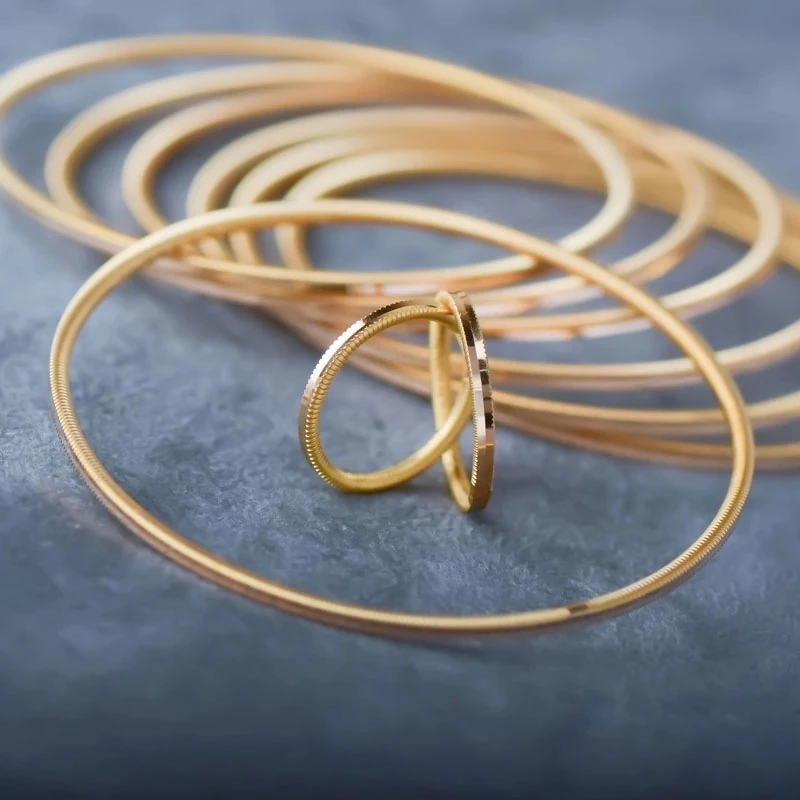 925 Ayar Gümüş Üzeri 22 Ayar Altın Kaplama Ajda Bilezik Ve Yüzük Set