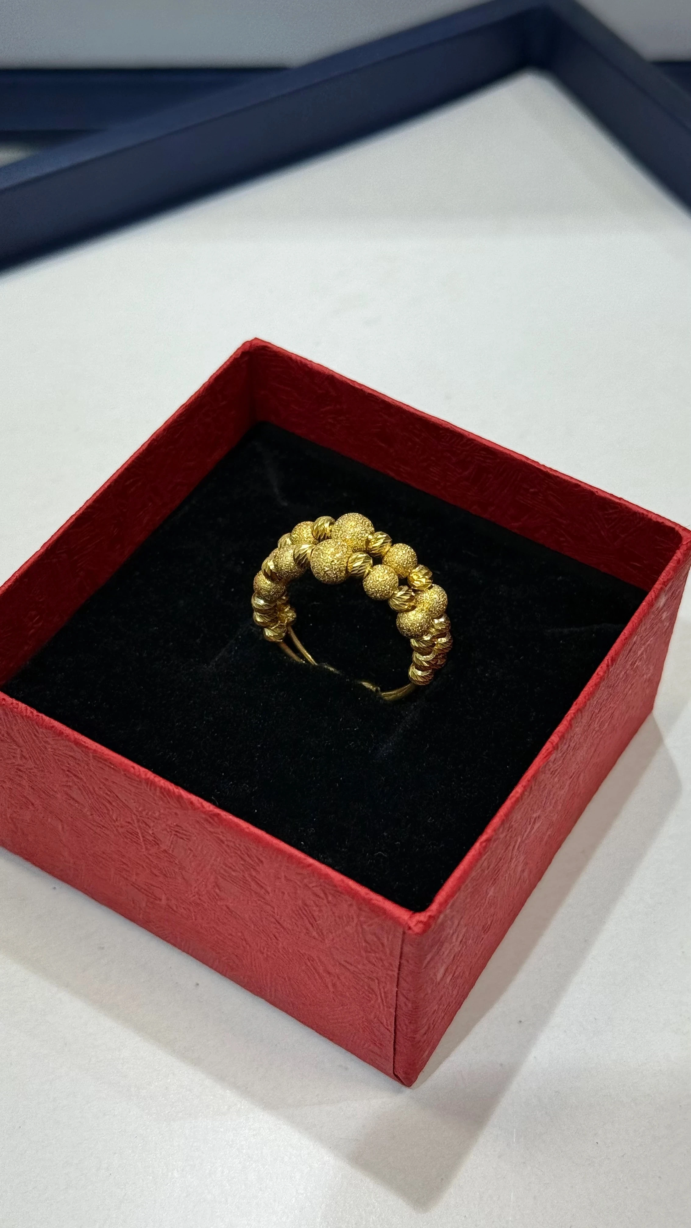 925 Ayar Gümüş Üzerine 22 Ayar Altın Kaplama Çift Sıra Dorika Yüzük 