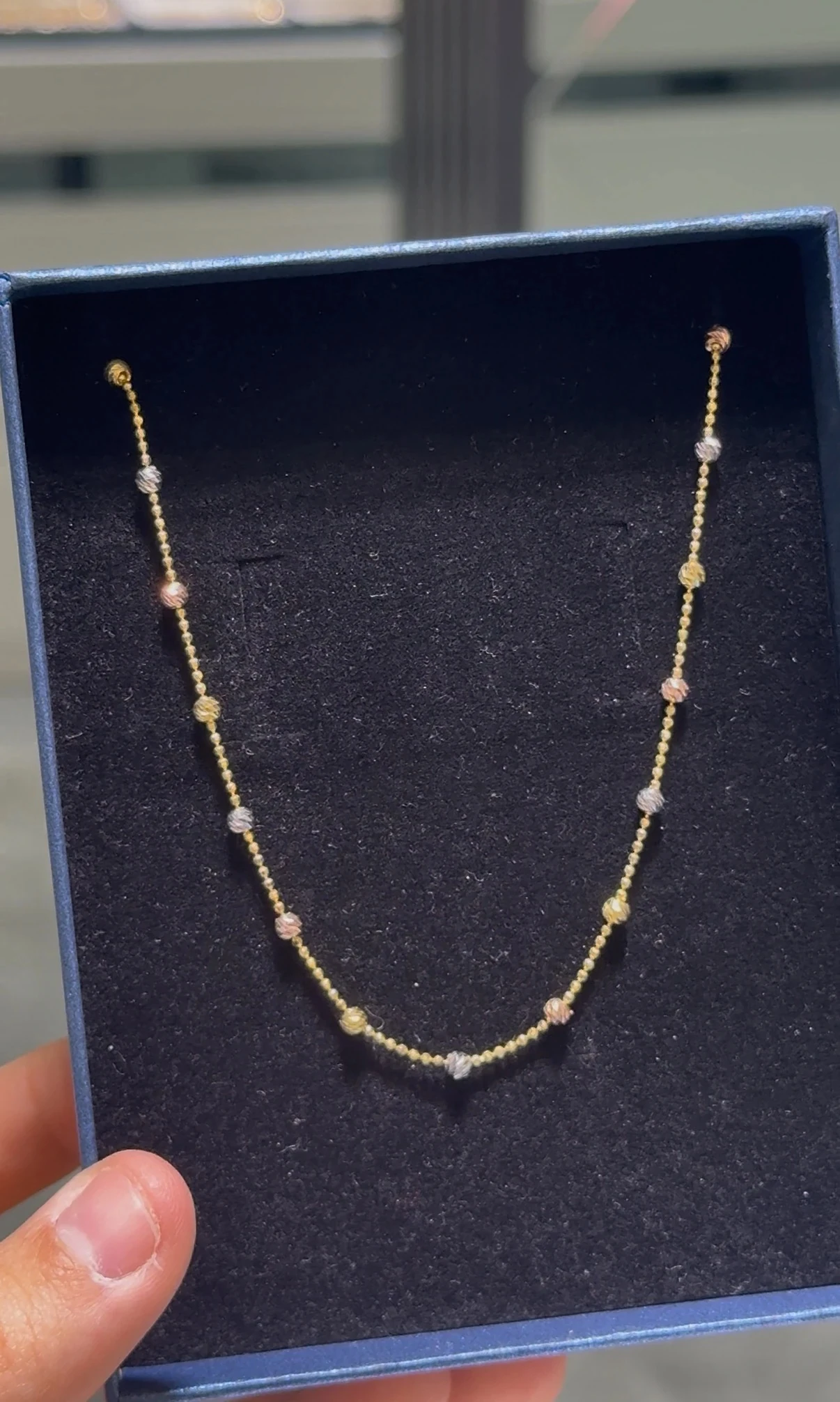 925 Ayar Gümüş Üzeri Altın Kaplama 3 Renkli Dorika Zincir