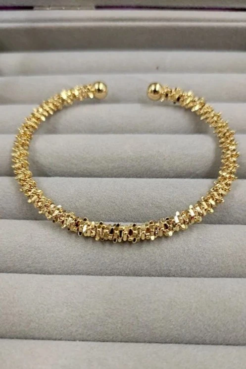 925 Ayar Gümüş Üzerine 22 Ayar Altın Kaplama Niche Model Bileklik