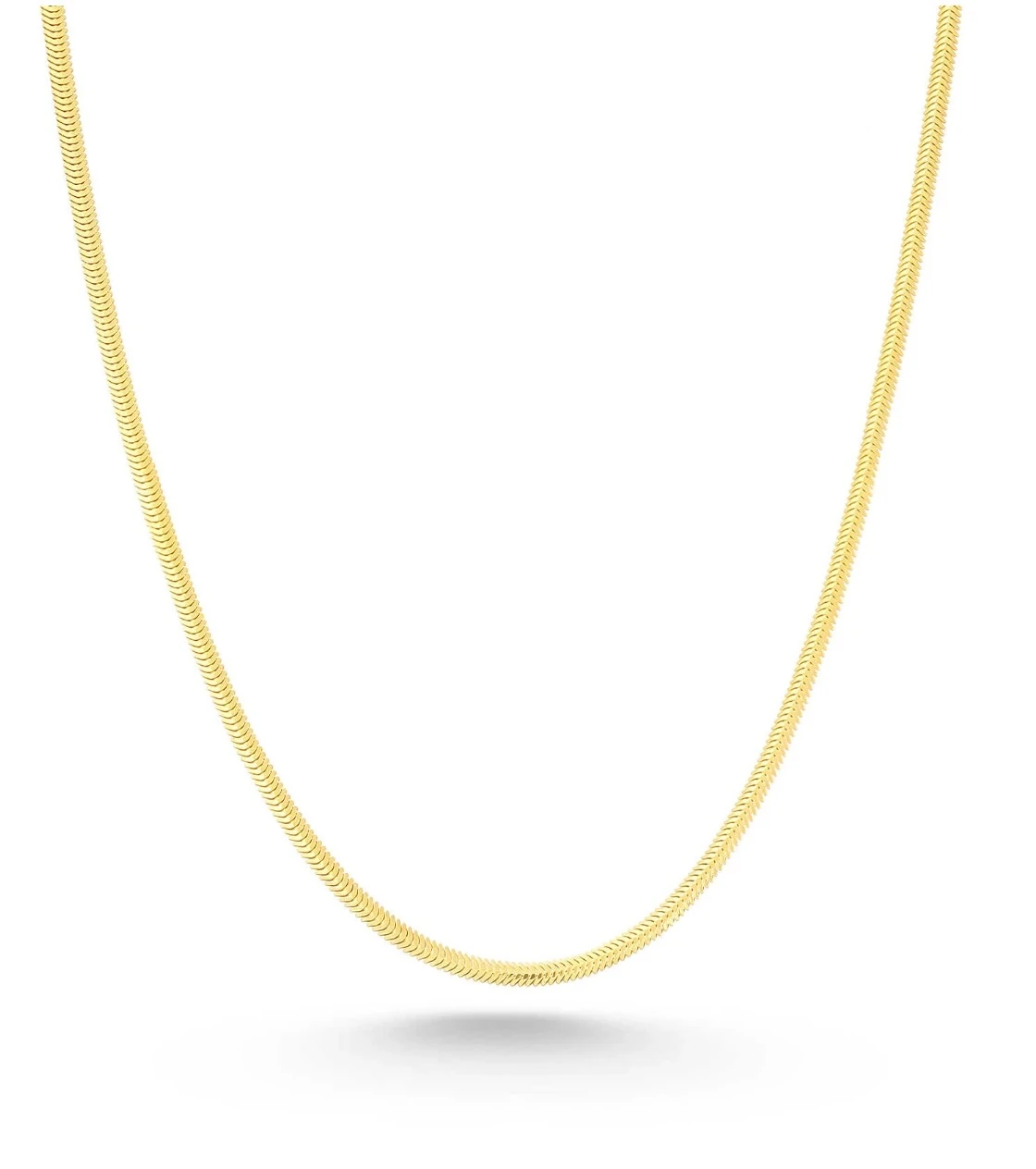 925 Ayar Gümüş Üzeri Altın Kaplama İtalyan Balık Sırtı Zincir