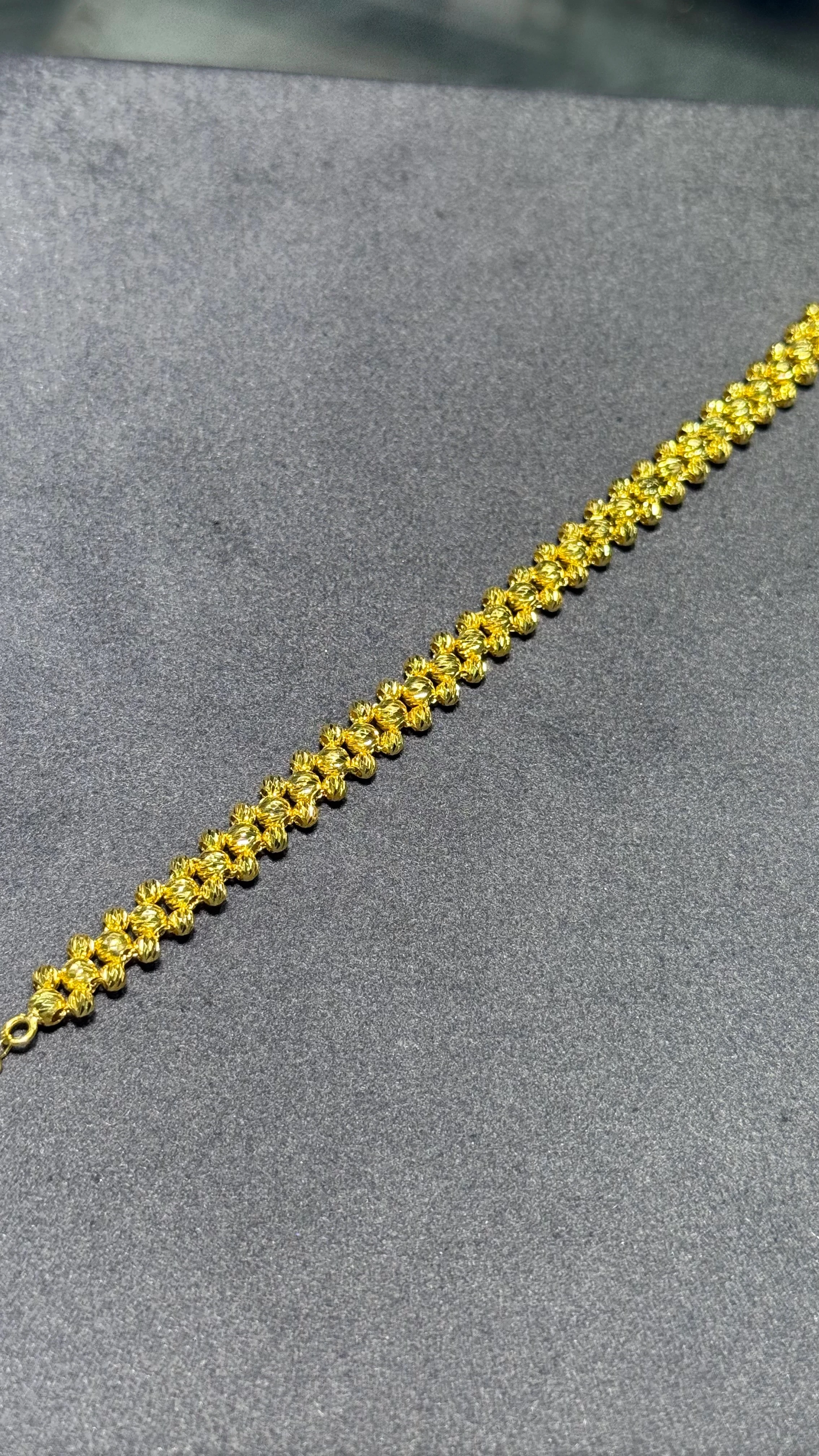 925 Ayar Gümüş Üzerine 22 Ayar Altın Kaplama 5 Taşlı Dorika Bileklik