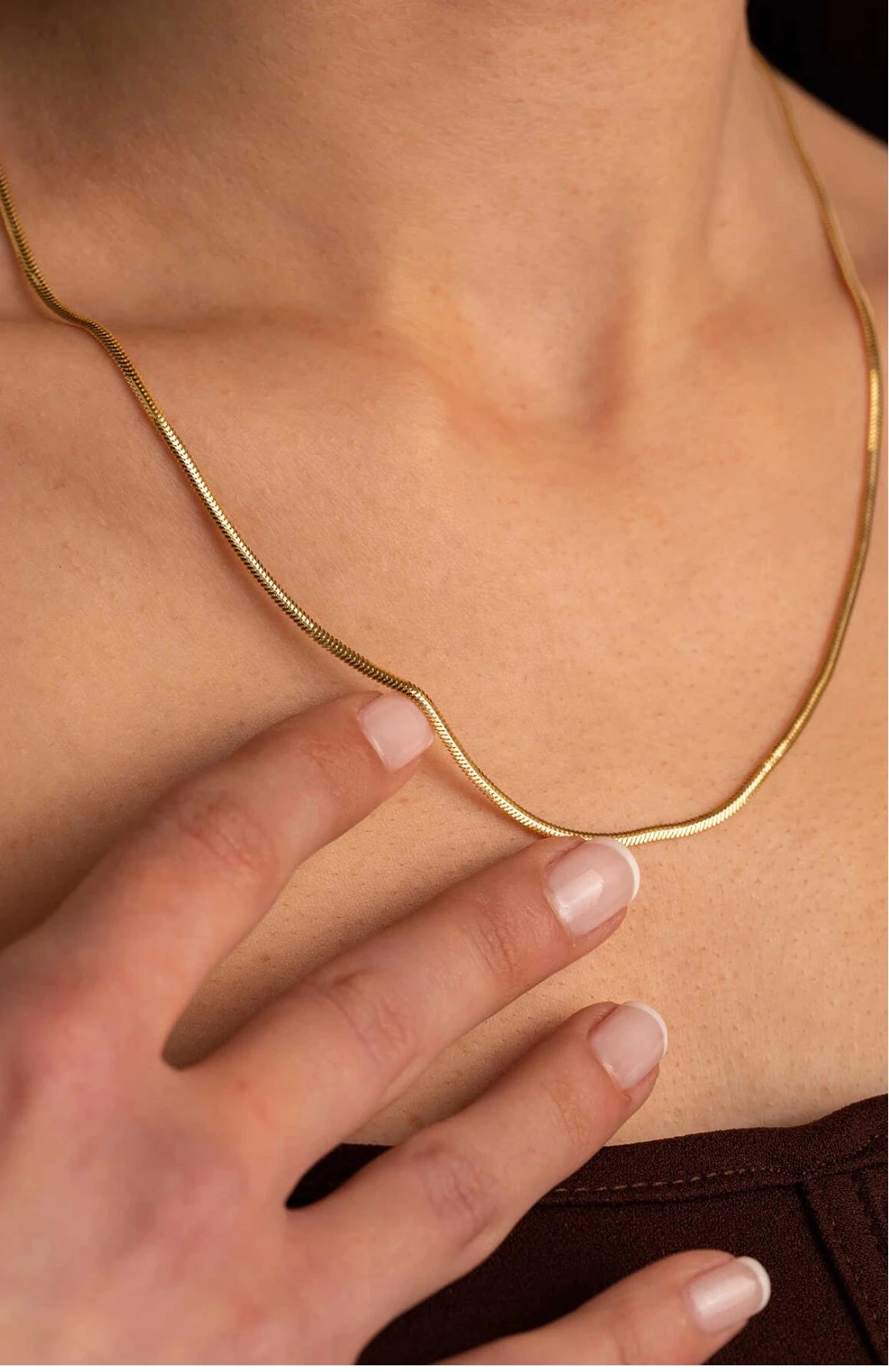 925 Ayar Gümüş Üzeri Altın Kaplama İtalyan Balık Sırtı Zincir