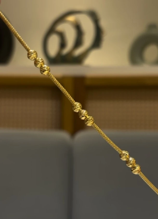 925 Ayar Gümüş Üzerine Altın Kaplama 9 Toplu Dorika Bileklik