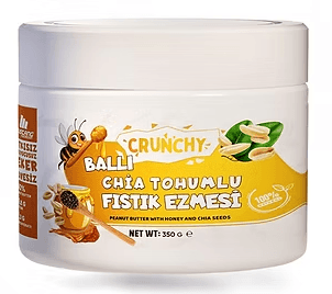Mustang Nutrition Crunchy Ballı Chia Tohumlu Fıstık Ezmesi 350 Gr