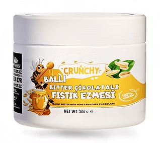 Mustang Nutrition Crunchy Ballı Bitter Çikolatalı Fıstık Ezmesi 350 Gr