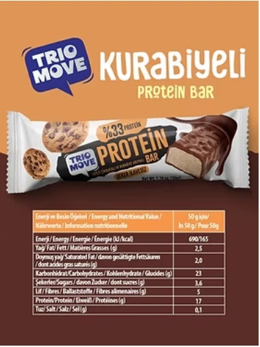 Trio Move Protein Bar 9 Adet X 50 Gr Kurabiye & Sütlü Çikolata