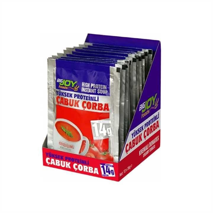 Big Joy Sports Proteinli Çabuk Çorba 36 Gr Kremalı Domates 12 Adet
