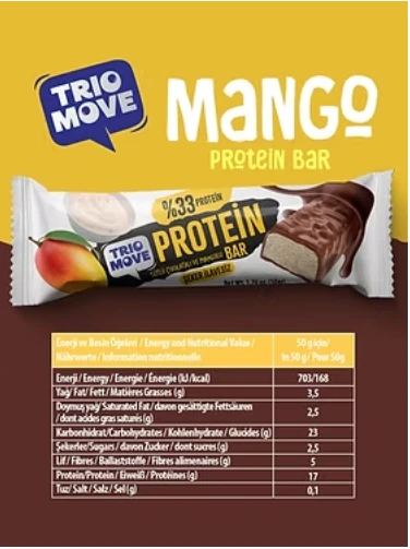 Trio Move Protein Bar 9 Adet X 50 Gr Mango & Yoğurt