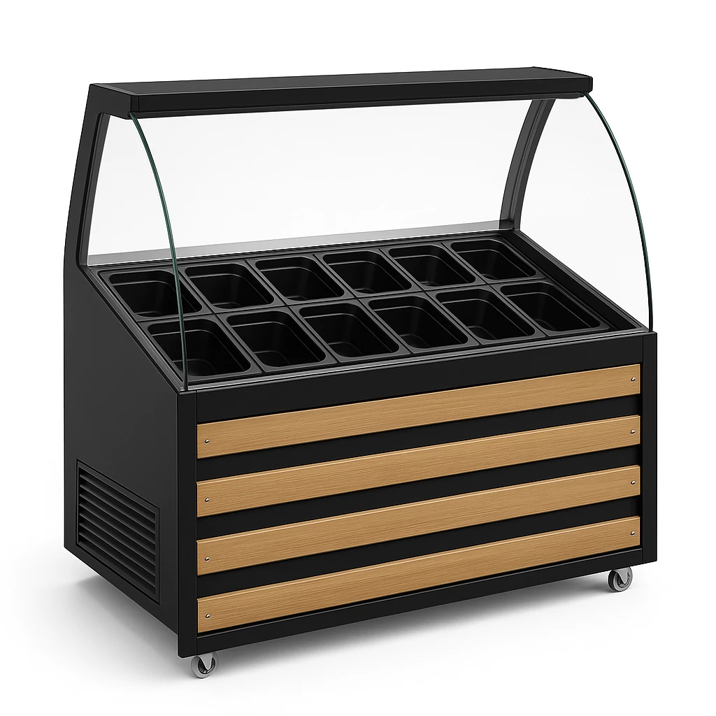 Bombe Camlı Salatabar ve Kahvaltı Dolabı, Mobilya Detaylı