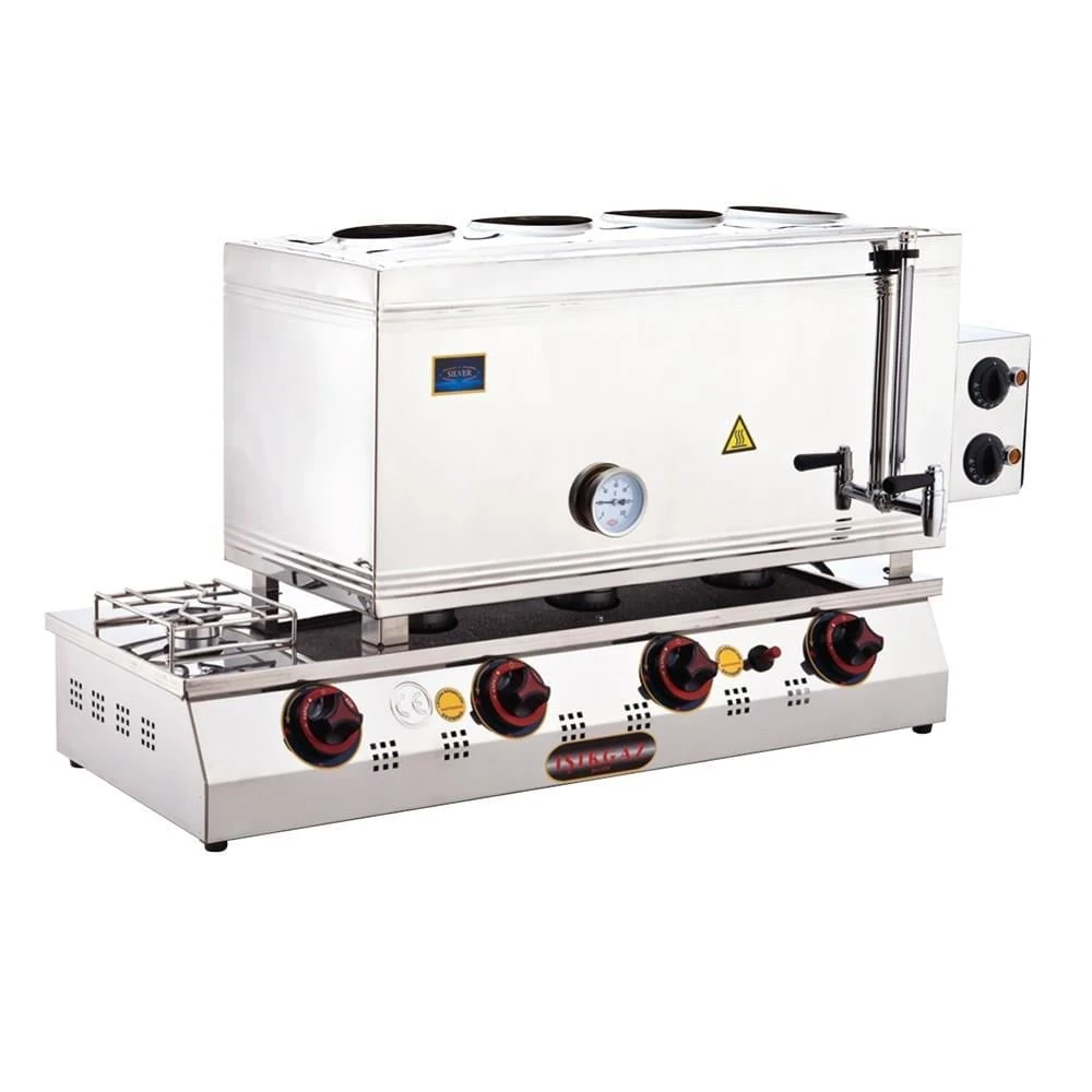 Işıkgaz Silver ( Doğalgazlı / Tüplü ) + Elektrikli 60 Litre 4 Demlikli Çay Kazanı