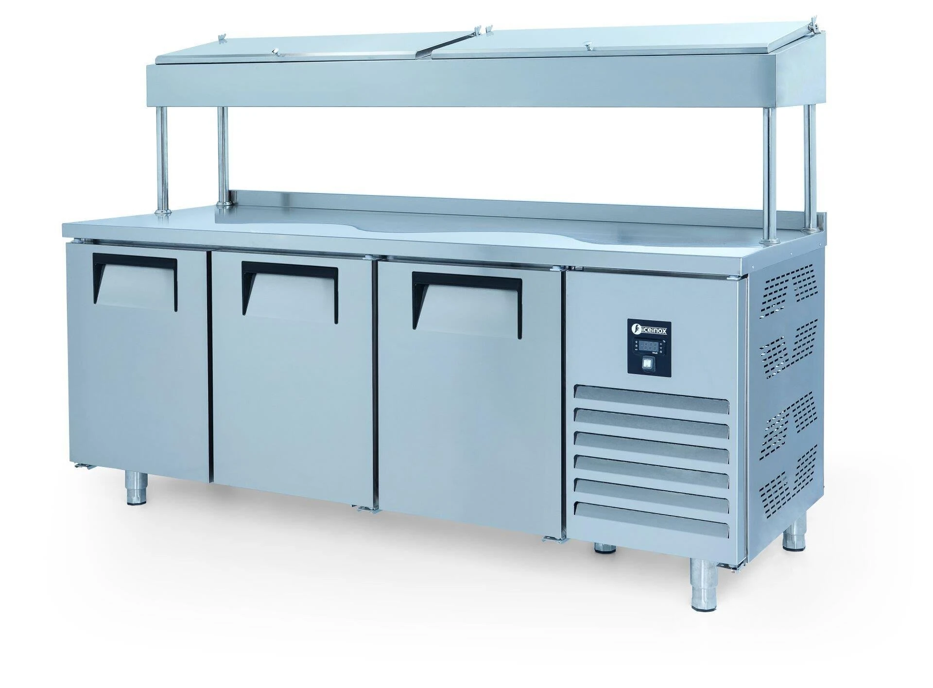 İceinox 3 Kapılı Pizza Hazırlık Dolabı Yüksek Ayaklı