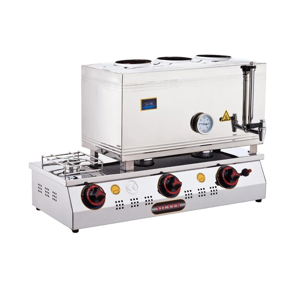 Işıkgaz Silver 60 Lık 40 Litre 3 Demlikli Çay Kazanı - Doğalgazlı / Tüplü