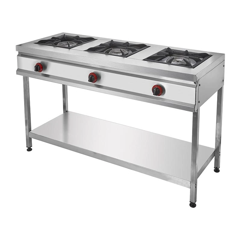 Remta Ayaklı Taban Raflı Lokanta Ocağı, 3 Gözlü, Doğalgazlı