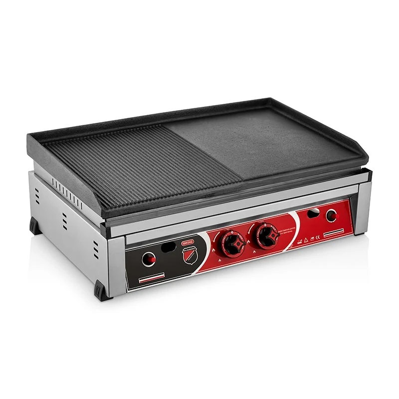 SilverInox Yarı Oluklu Döküm Izgara 70 cm, Doğalgazlı & Tüplü