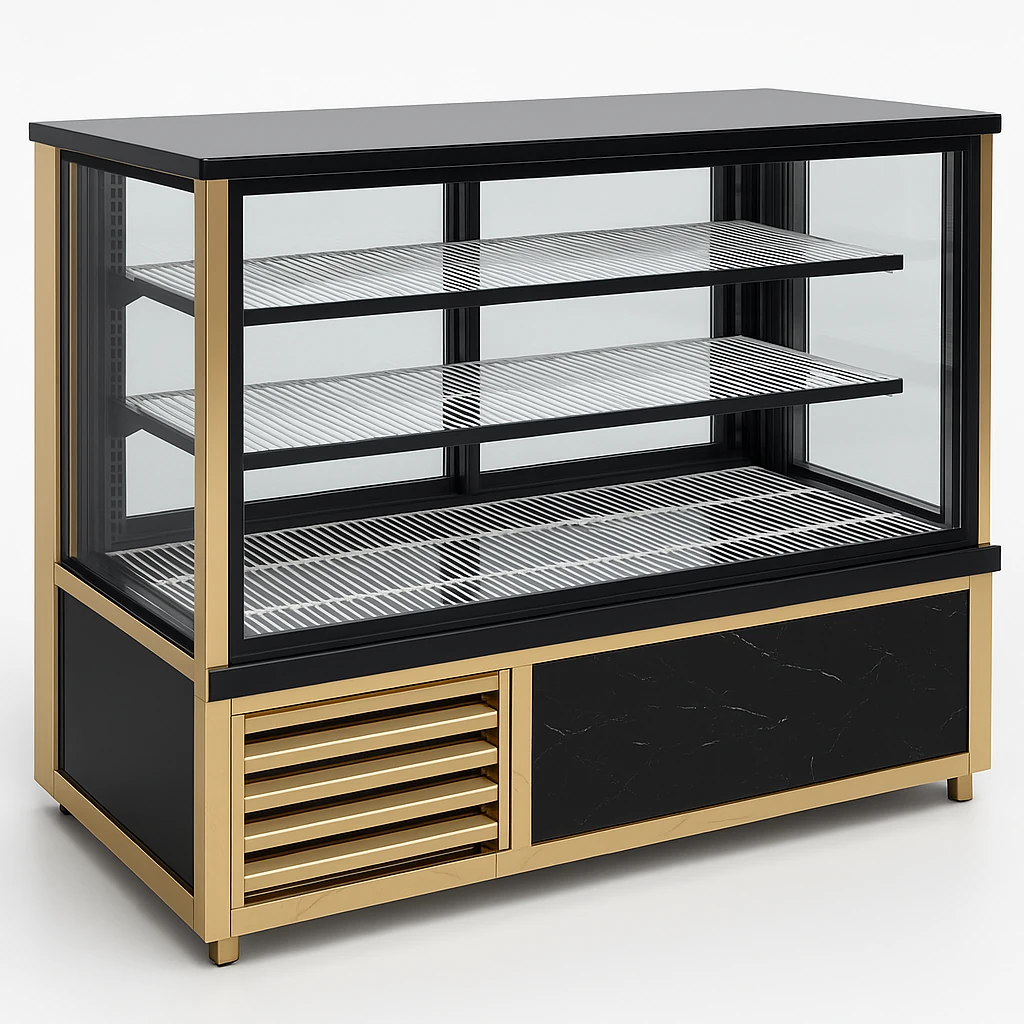 Dik Camlı Kebap Teşhir Dolabı, Dekor Detaylı