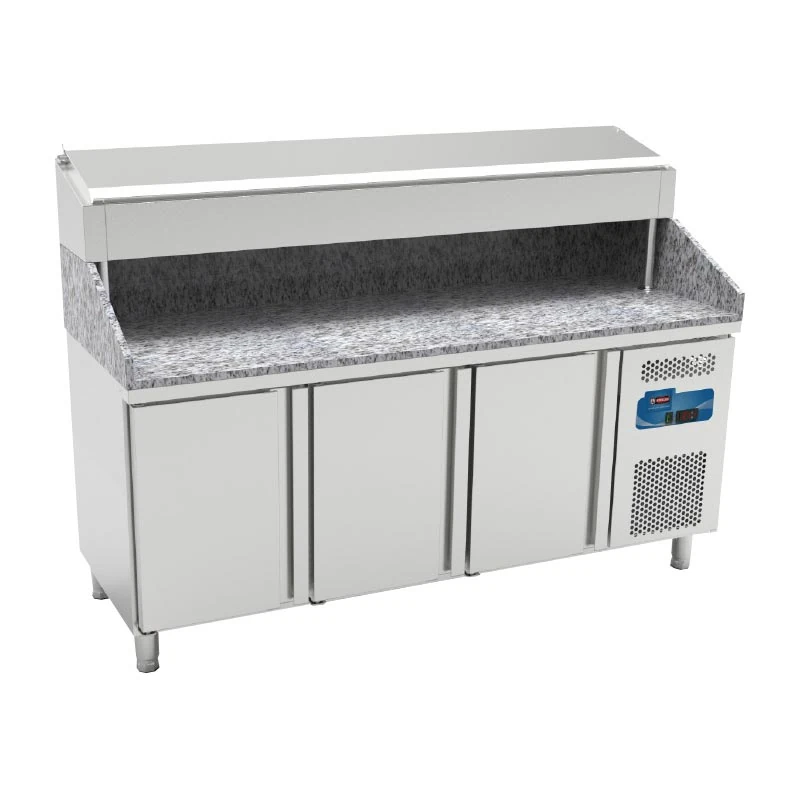 Kayalar Pizza ve Salata Hazırlık Buzdolabı, Granit Tablalı, 475 L, 3 Kapılı