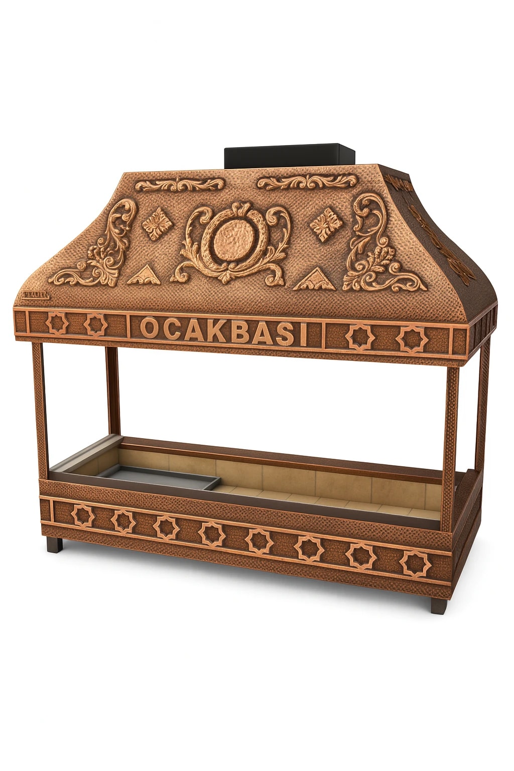 Bakır Ocakbaşı Izgara 120 cm, İzolasyonlu