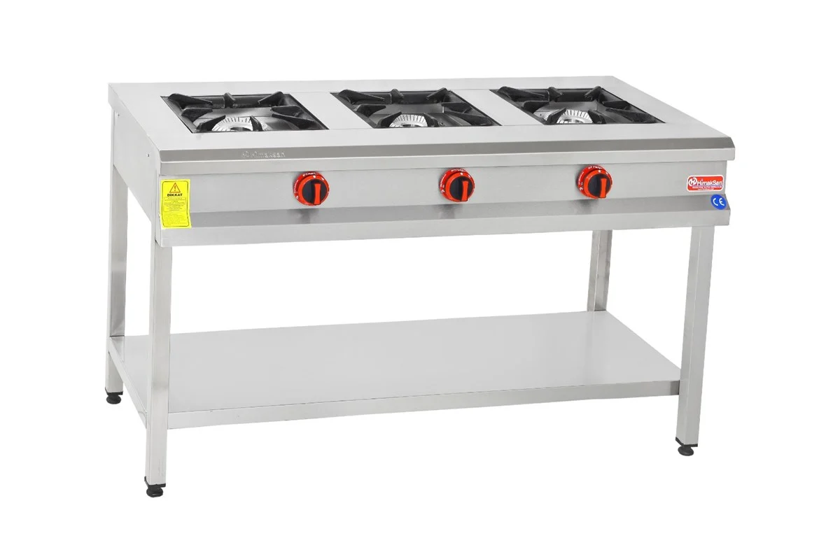 Himaksan 3 Gözlü Ayaklı Ocak, Taban Raflı Doğalgazlı