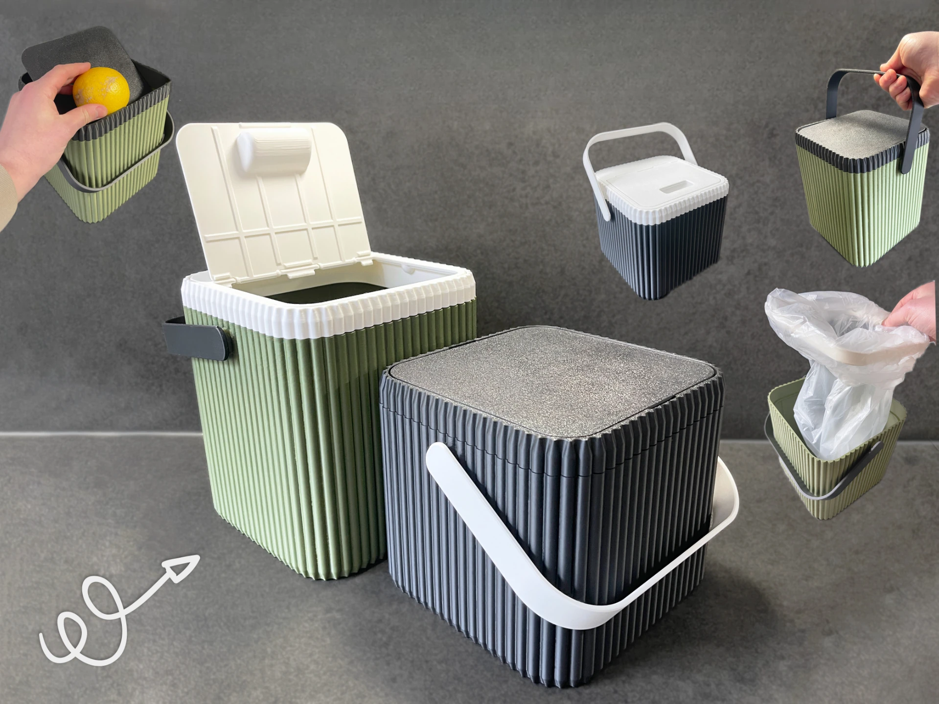 TEZGAH ÜSTÜ ÇÖP KOVASI 