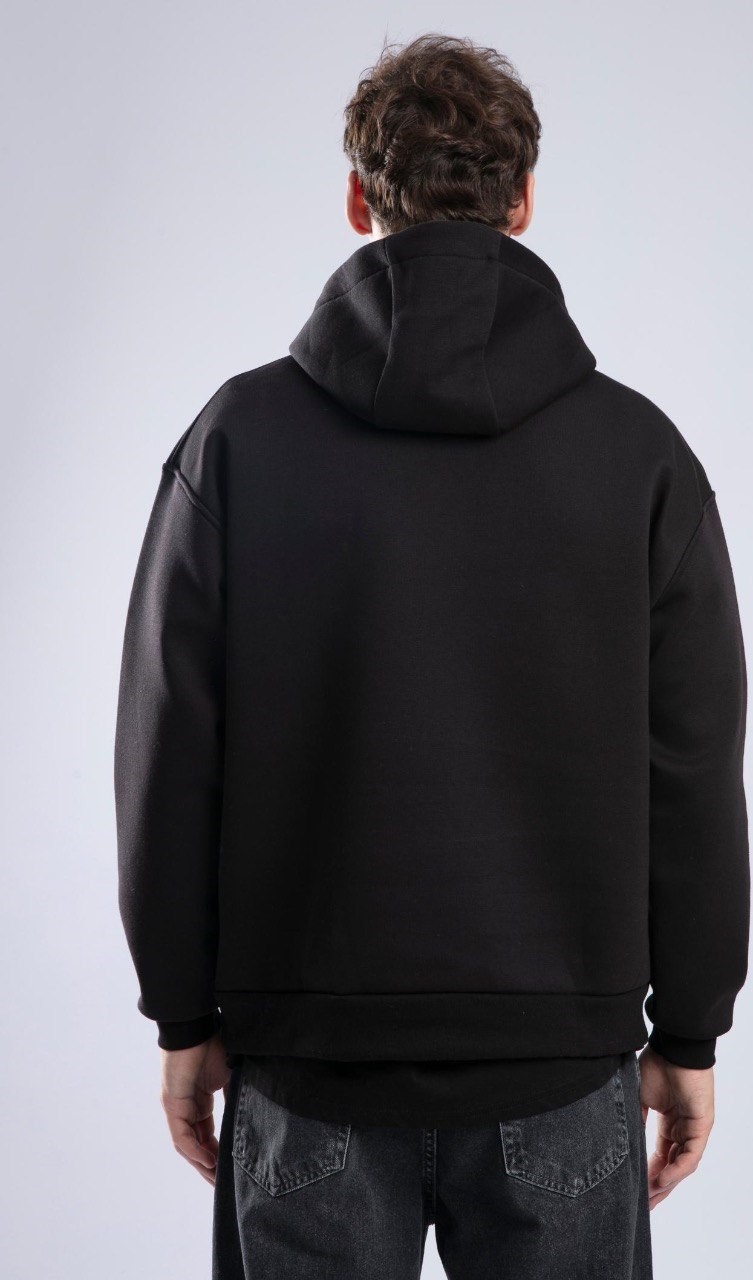 StreetWear Tokyo Baskılı Hoodie Siyah Kapşonlu