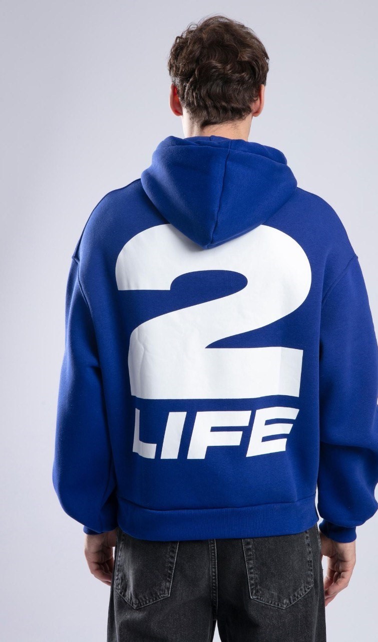 StreetWear 2 Life Hoodie Mavi Kapşonlu