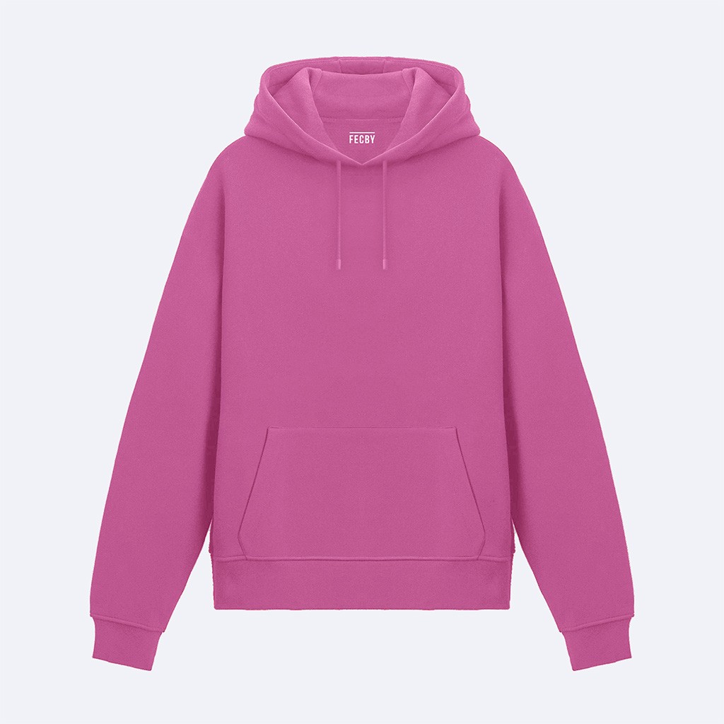 Basic Fuşya Kapşonlu Sweatshirt