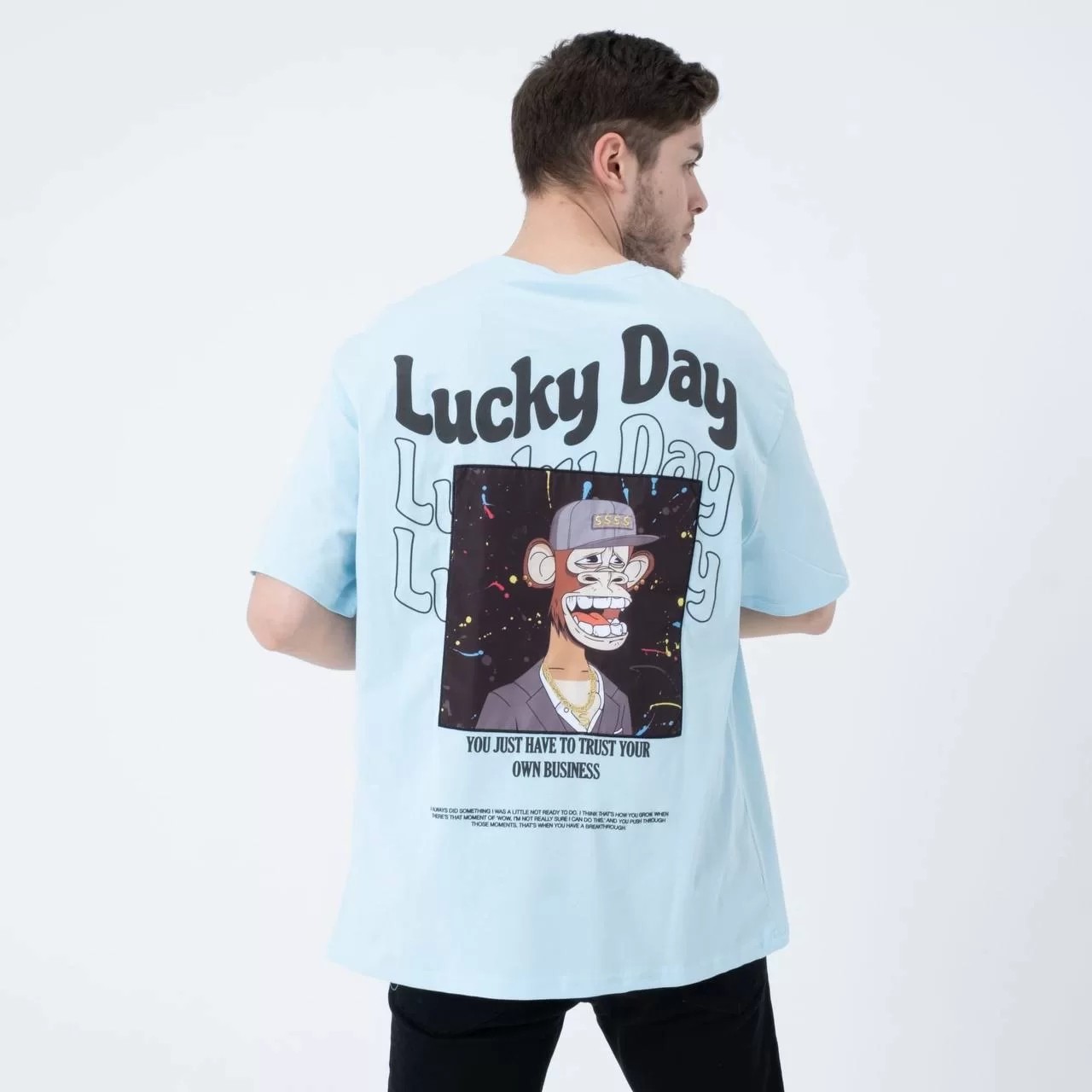 StreetWear Lucky Day Mavi Tişört