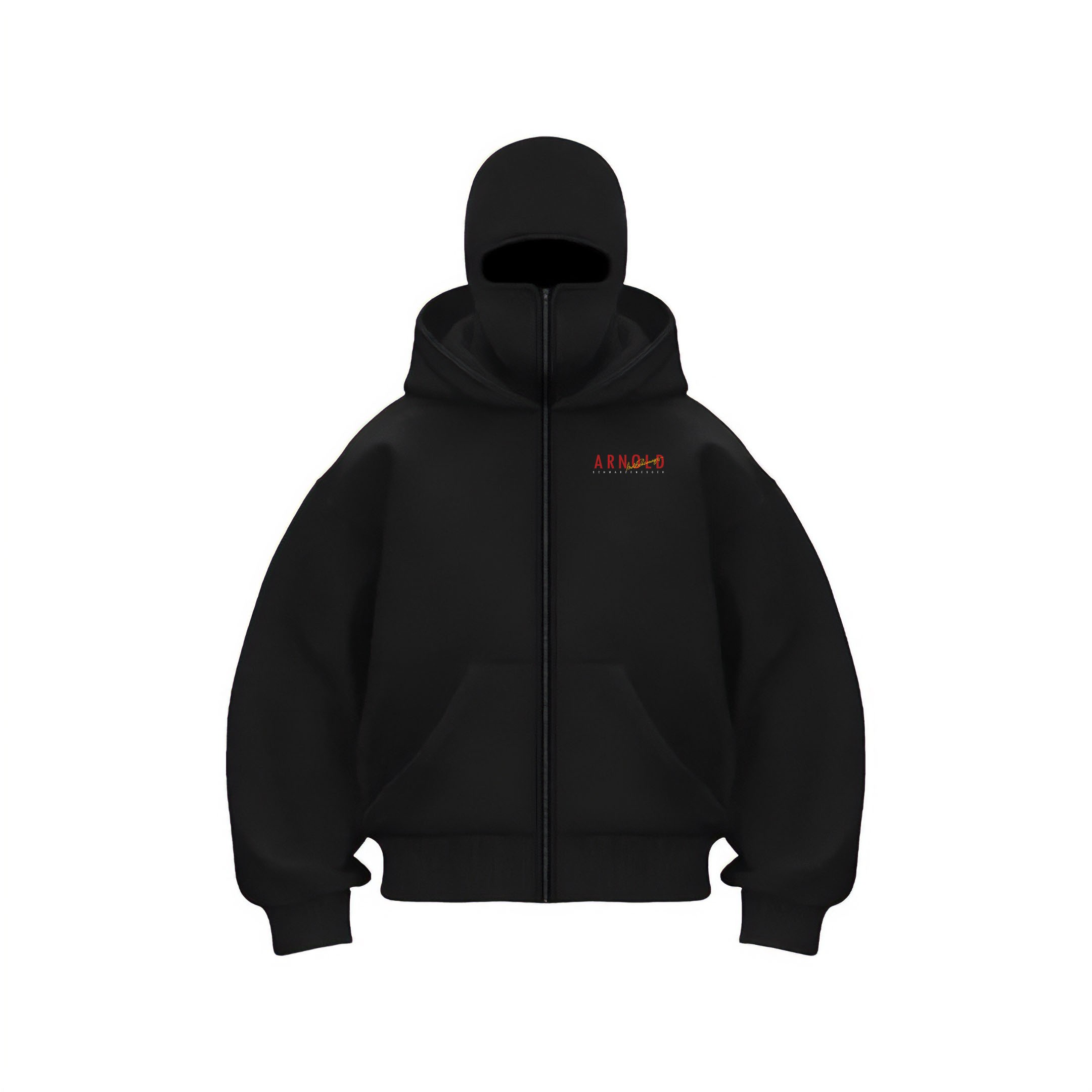 Arnold Schwarzenegger Ninja Kar Maskeli Fermuarlı Hoodie