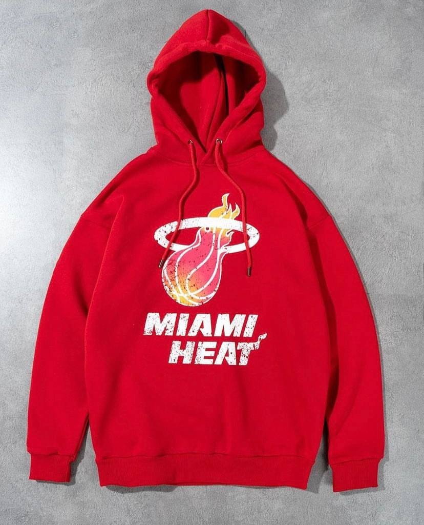 StreetWear Miami Heats Kırmızı Kapşonlu