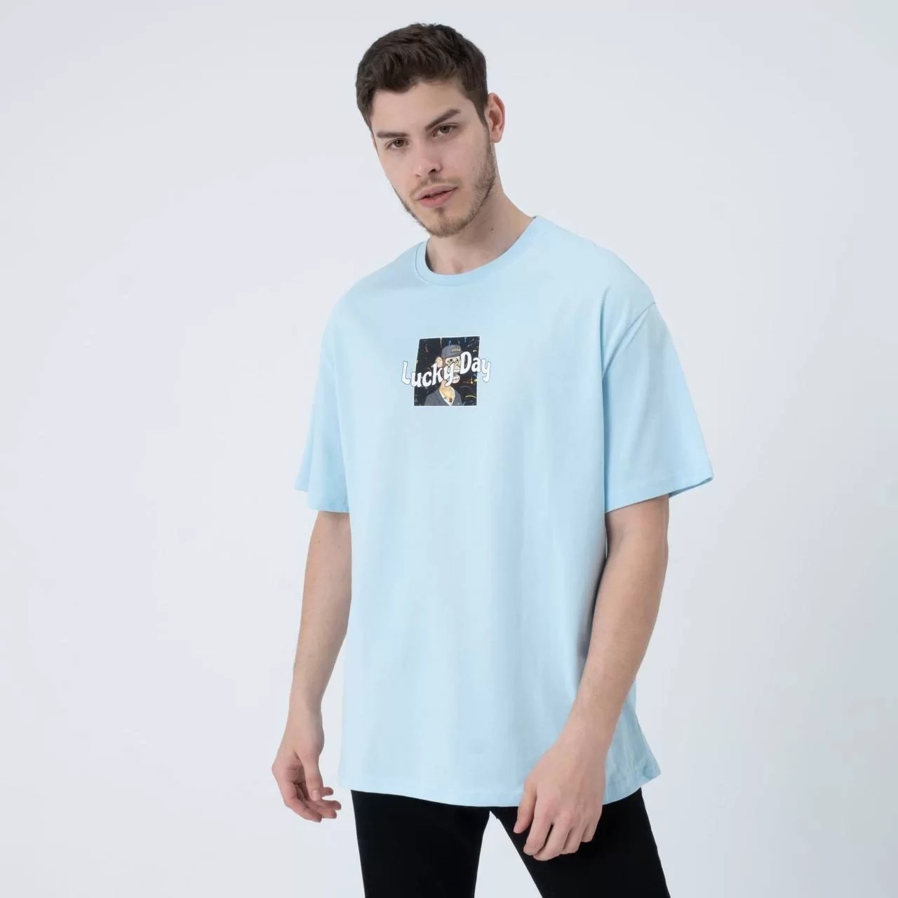 StreetWear Lucky Day Mavi Tişört