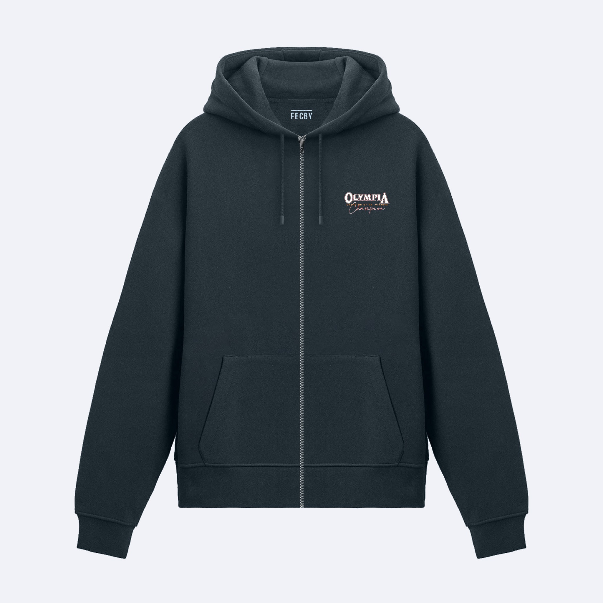 Champion of MR. Olympia Fermuarlı Hoodie