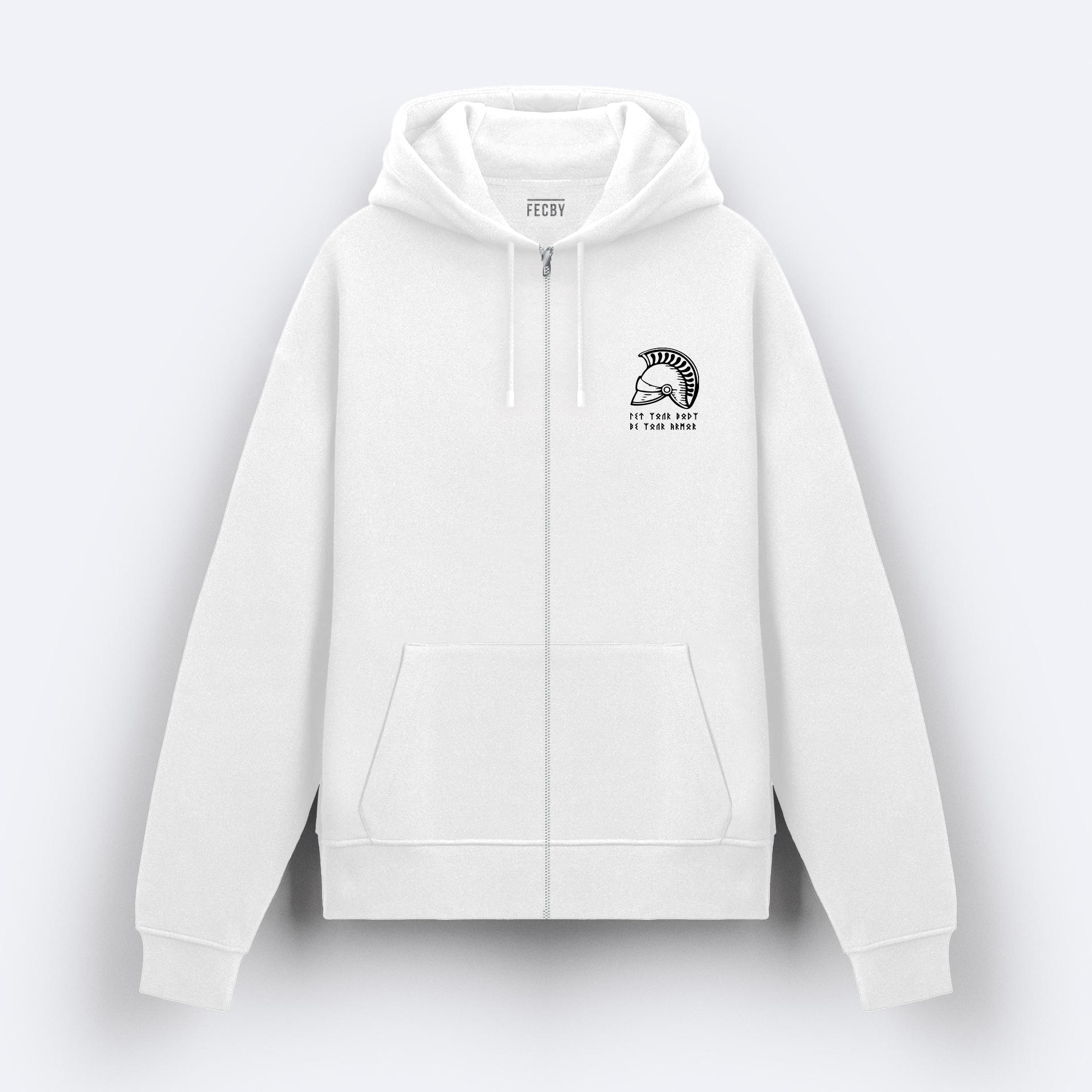 Let Your Body Be Your Armor Fermuarlı Hoodie