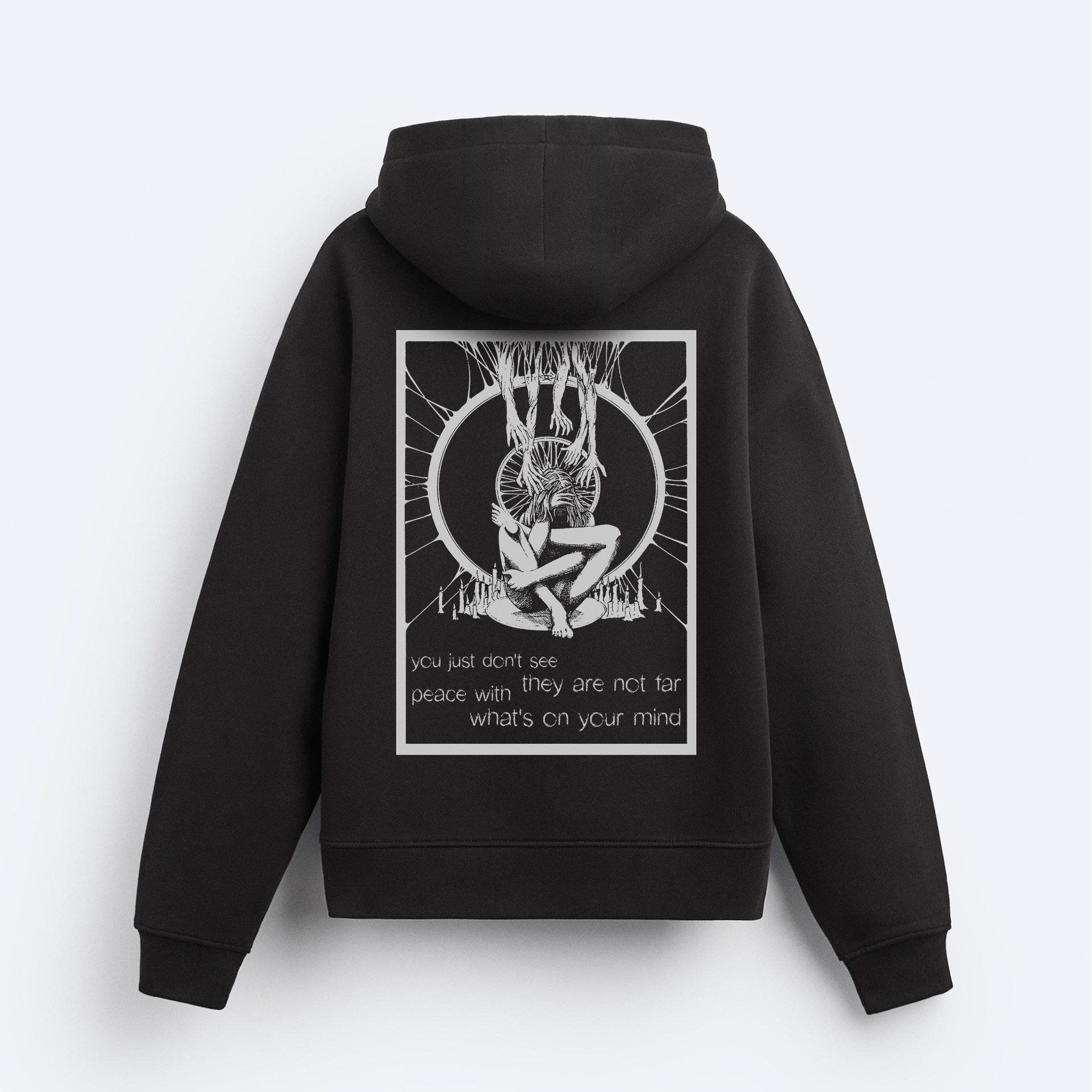 Not Far Peace Kapşonlu Sweatshirt