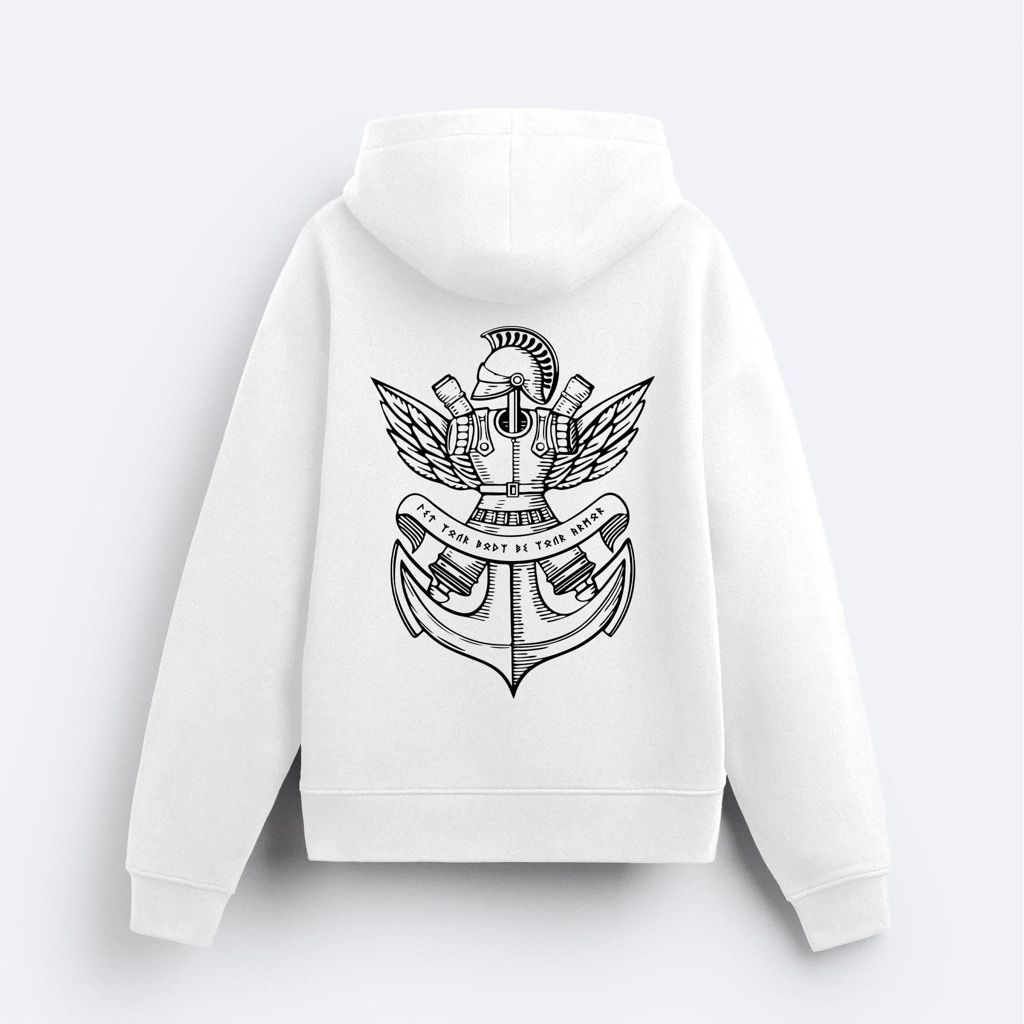 Let Your Body Be Your Armor Fermuarlı Hoodie