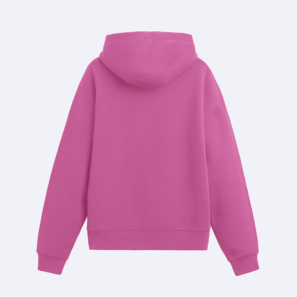Basic Fuşya Kapşonlu Sweatshirt