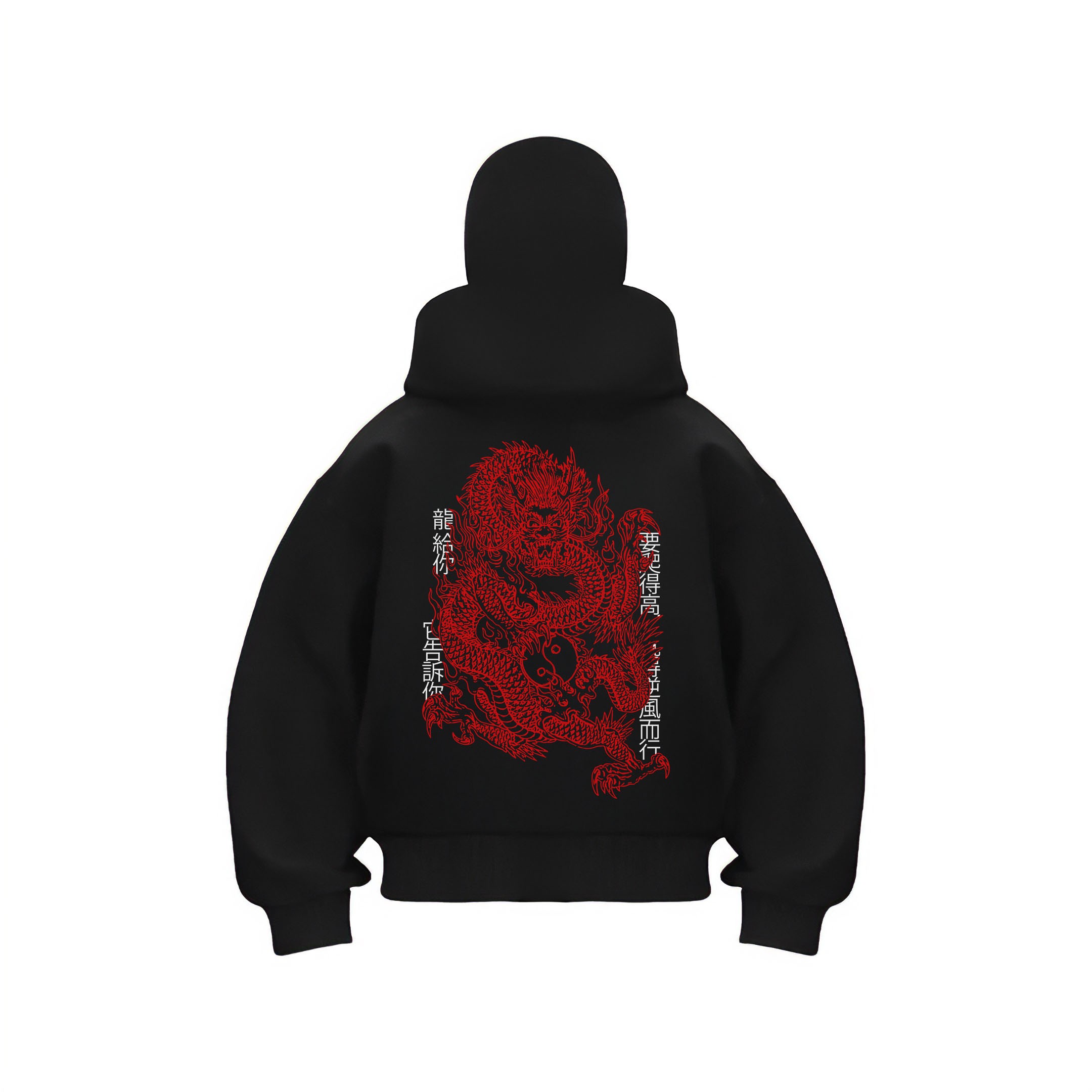 Chinese Collect: Dragon Ninja Kar Maskeli Fermuarlı Hoodie