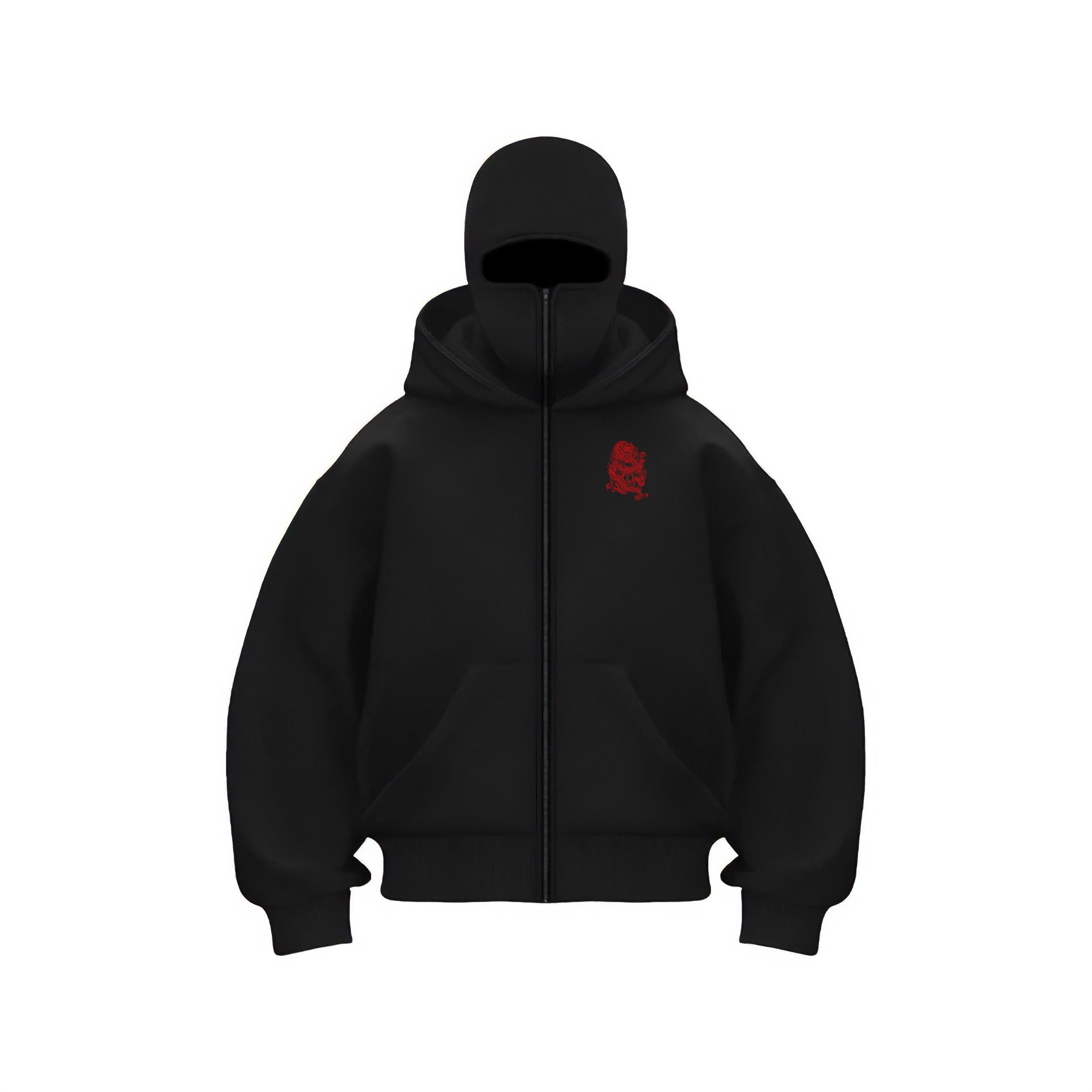 Chinese Collect: Dragon Ninja Kar Maskeli Fermuarlı Hoodie