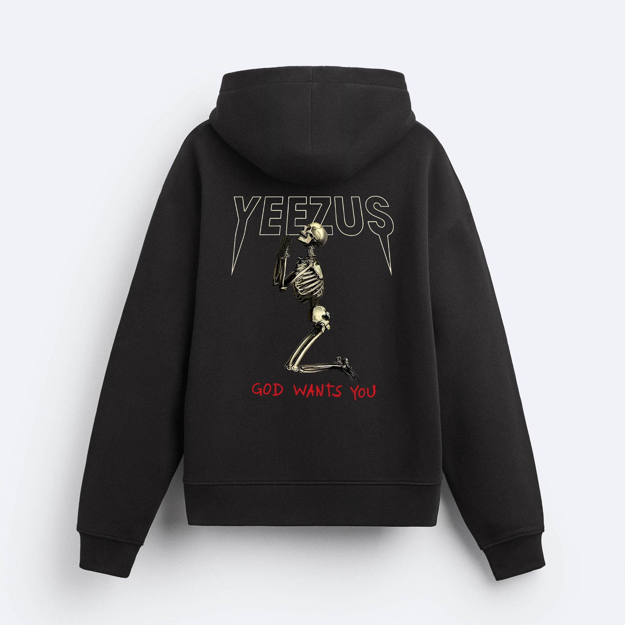 Yeezus Skeleton Fermuarlı Hoodie