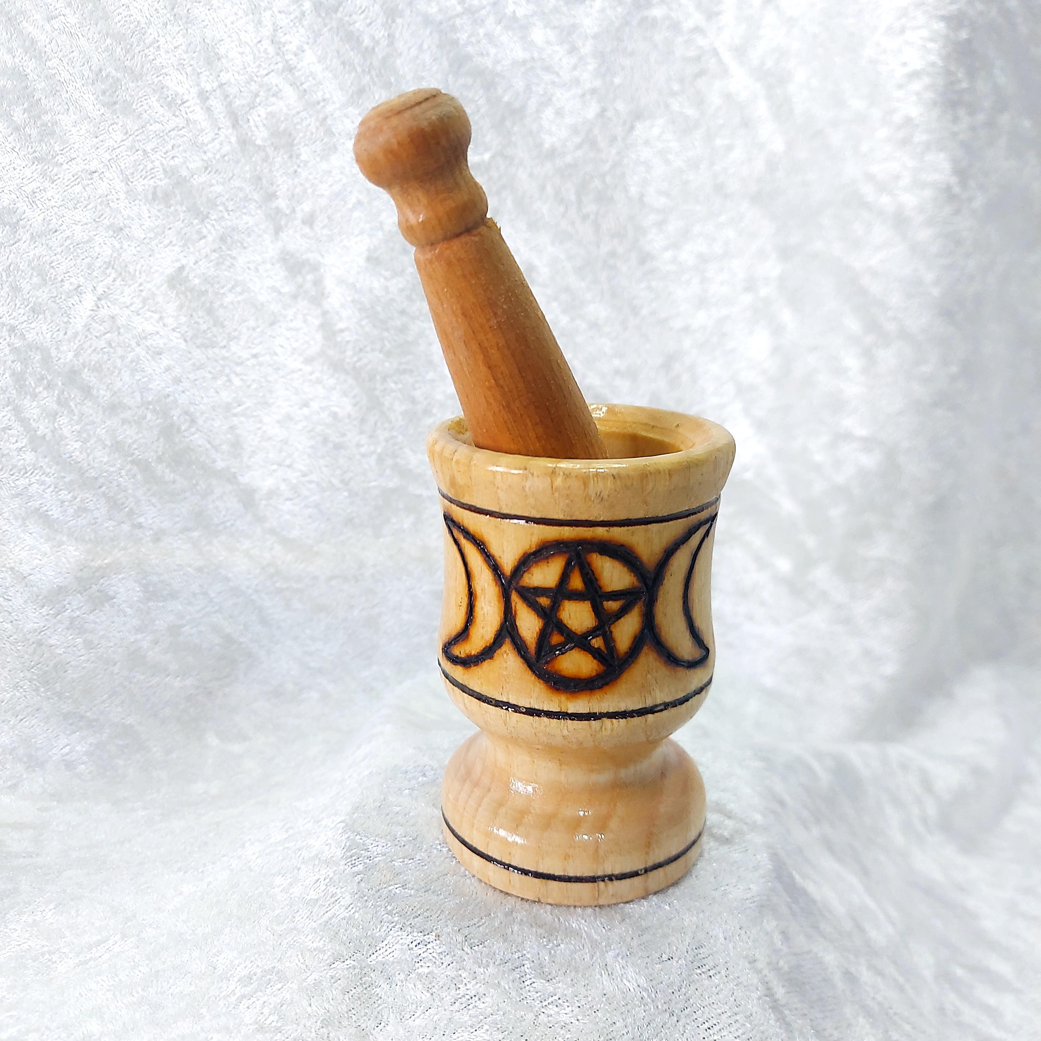 Ahşap Triple Moon Yakma Havan