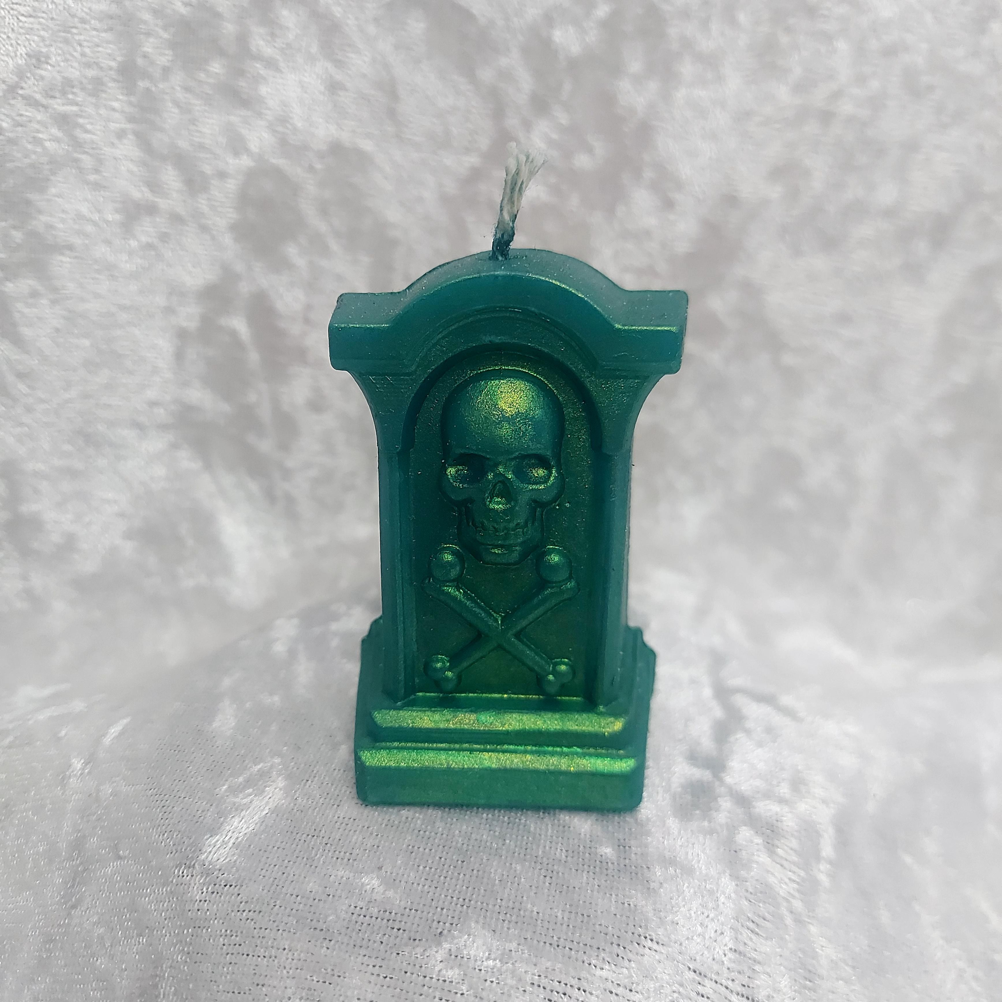Cross Bones Tomb Stone Candle