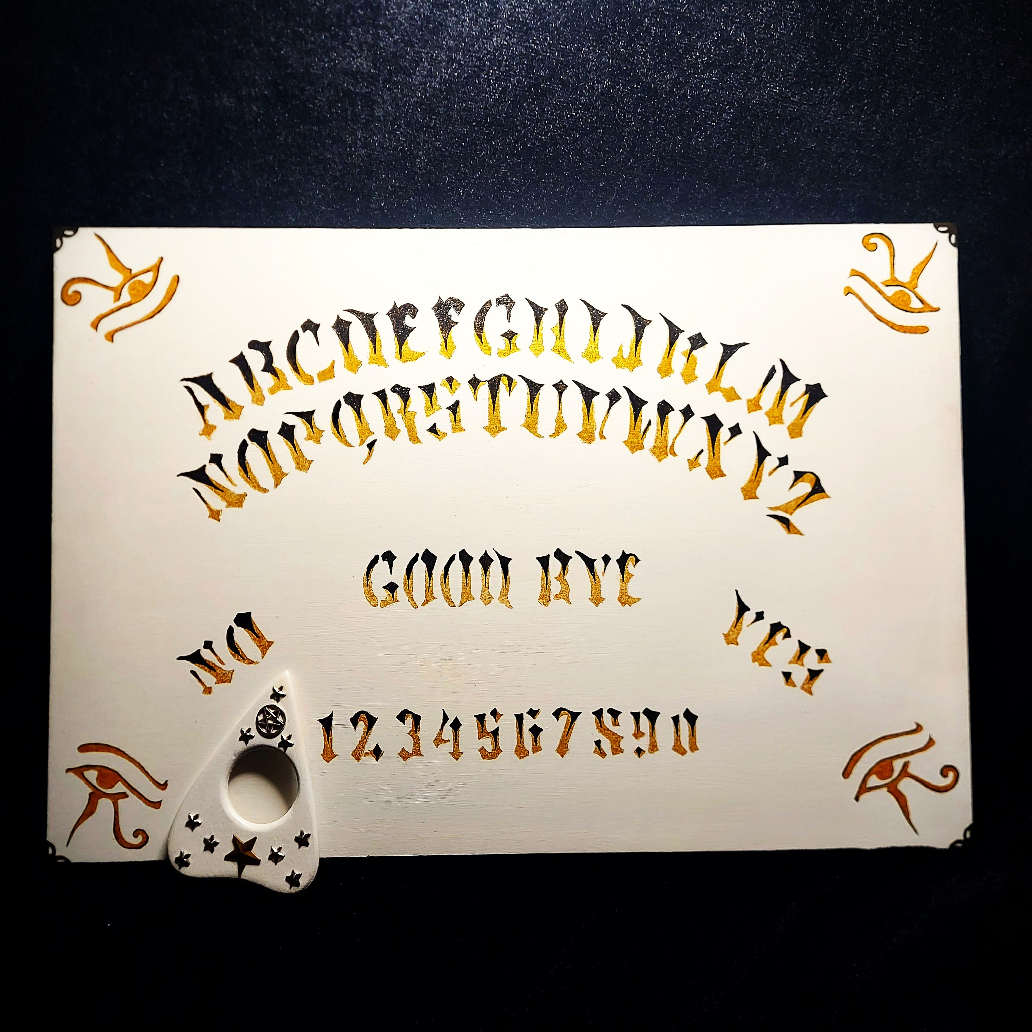 White & Gold Witch Board