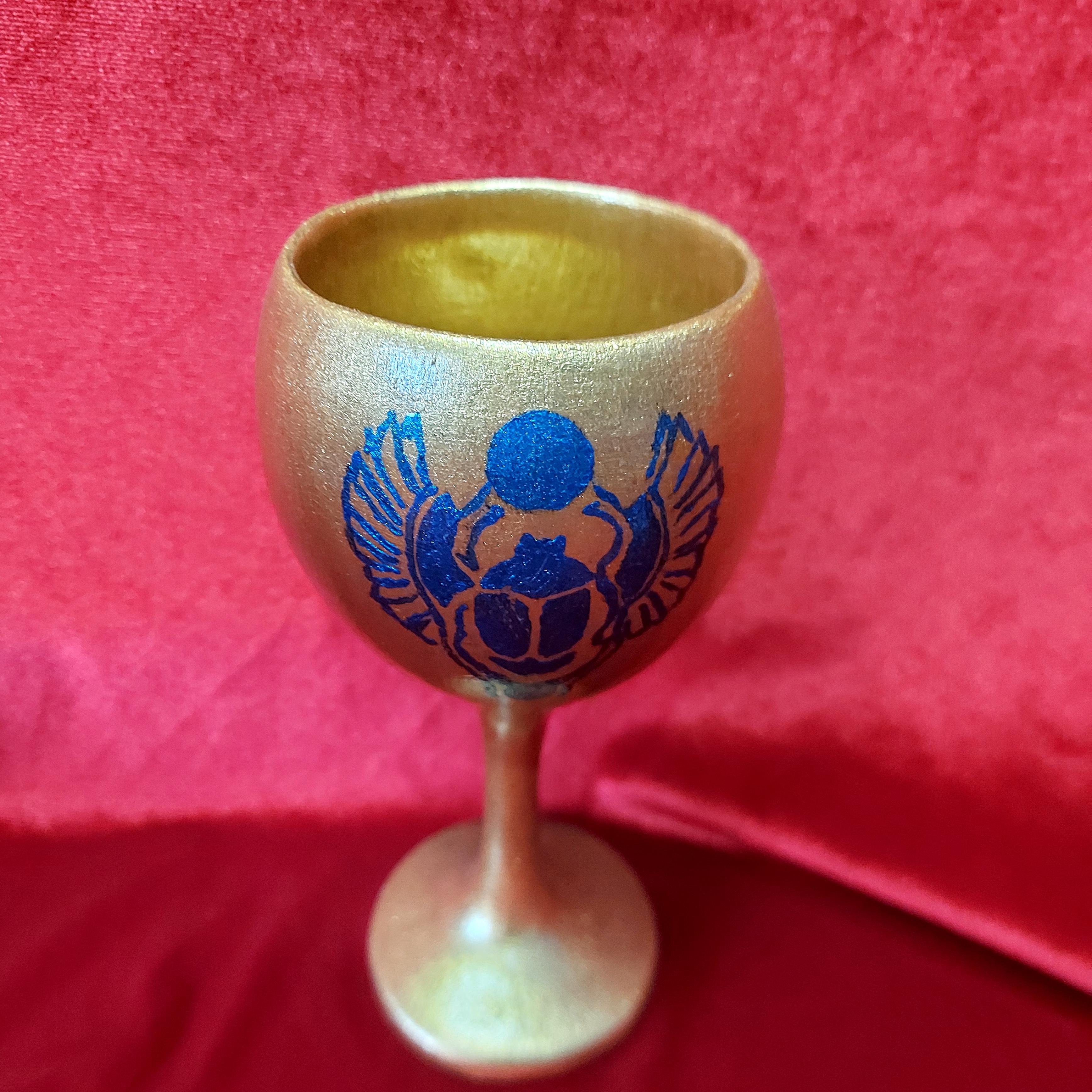 Mavi Scarab Seramik Kadeh